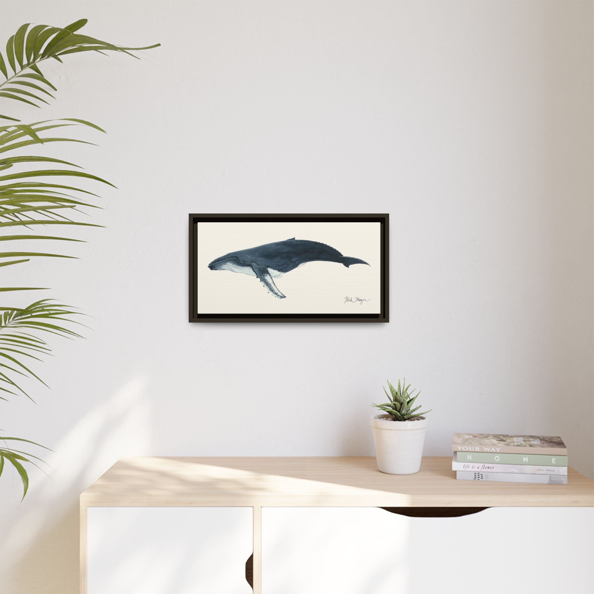 Humpback Whale Framed Canvas Print Printify