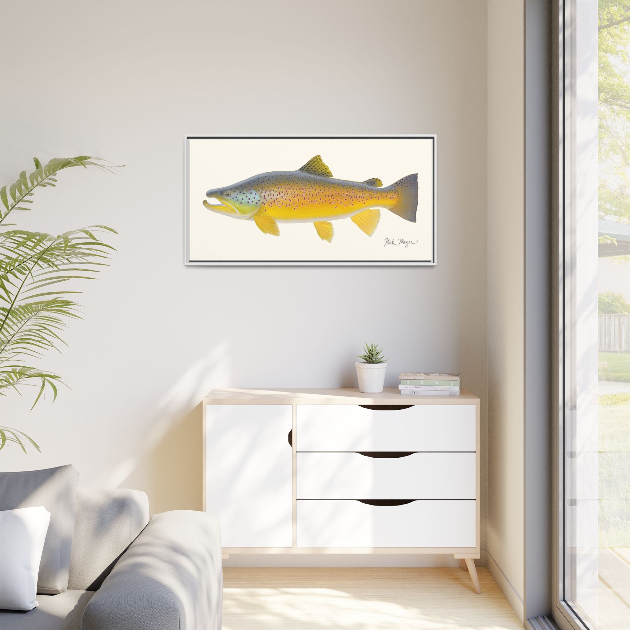 Brown Trout III Framed Canvas Print Printify