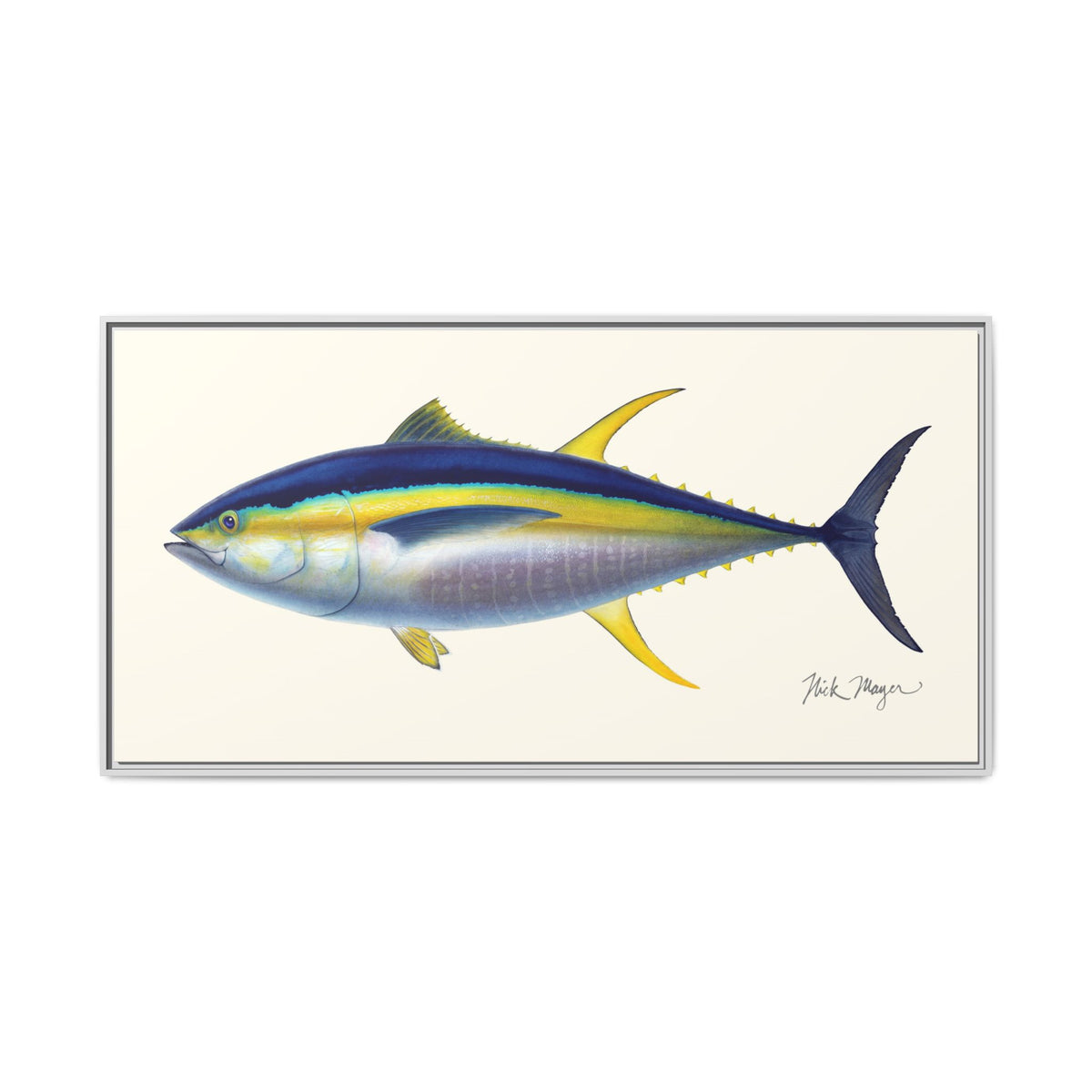 Yellowfin Tuna Framed Canvas Print Printify