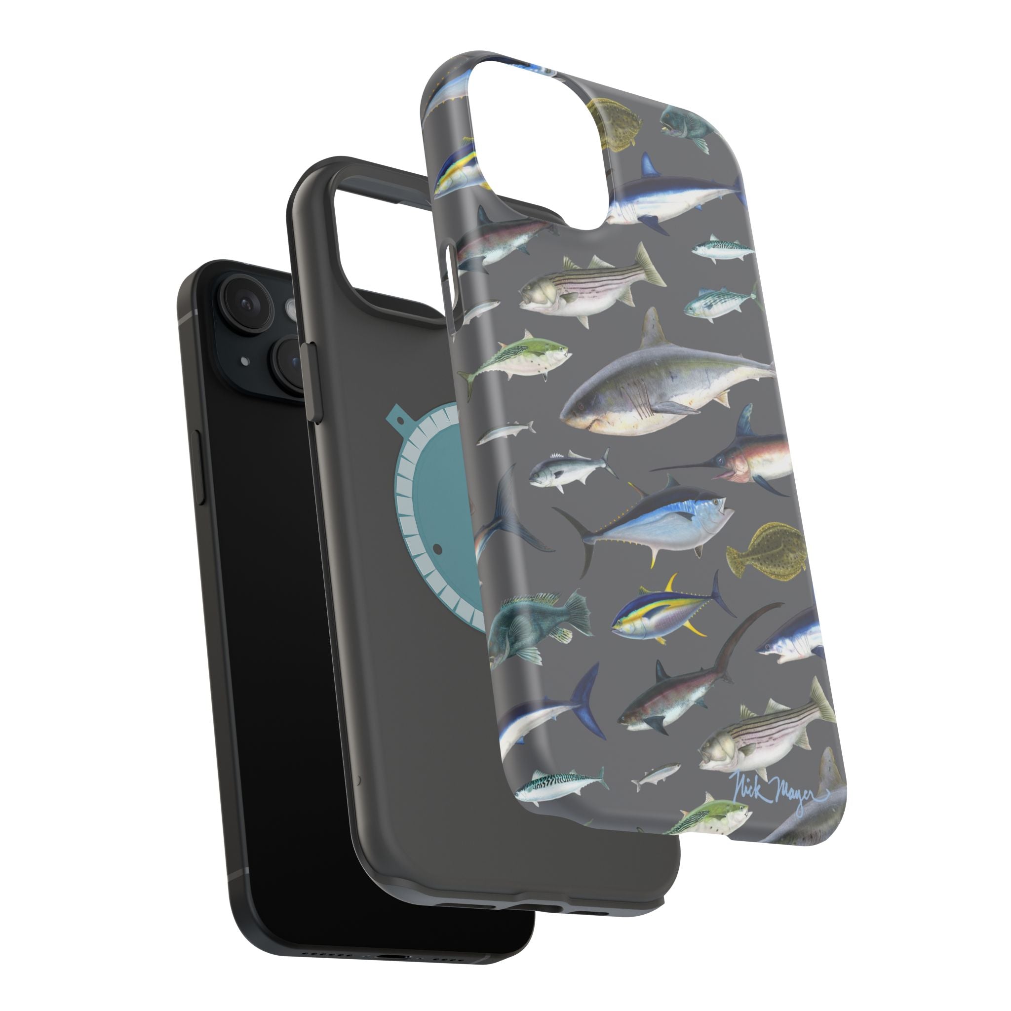 New England Offshore Fish Grey MagSafe iPhone Case