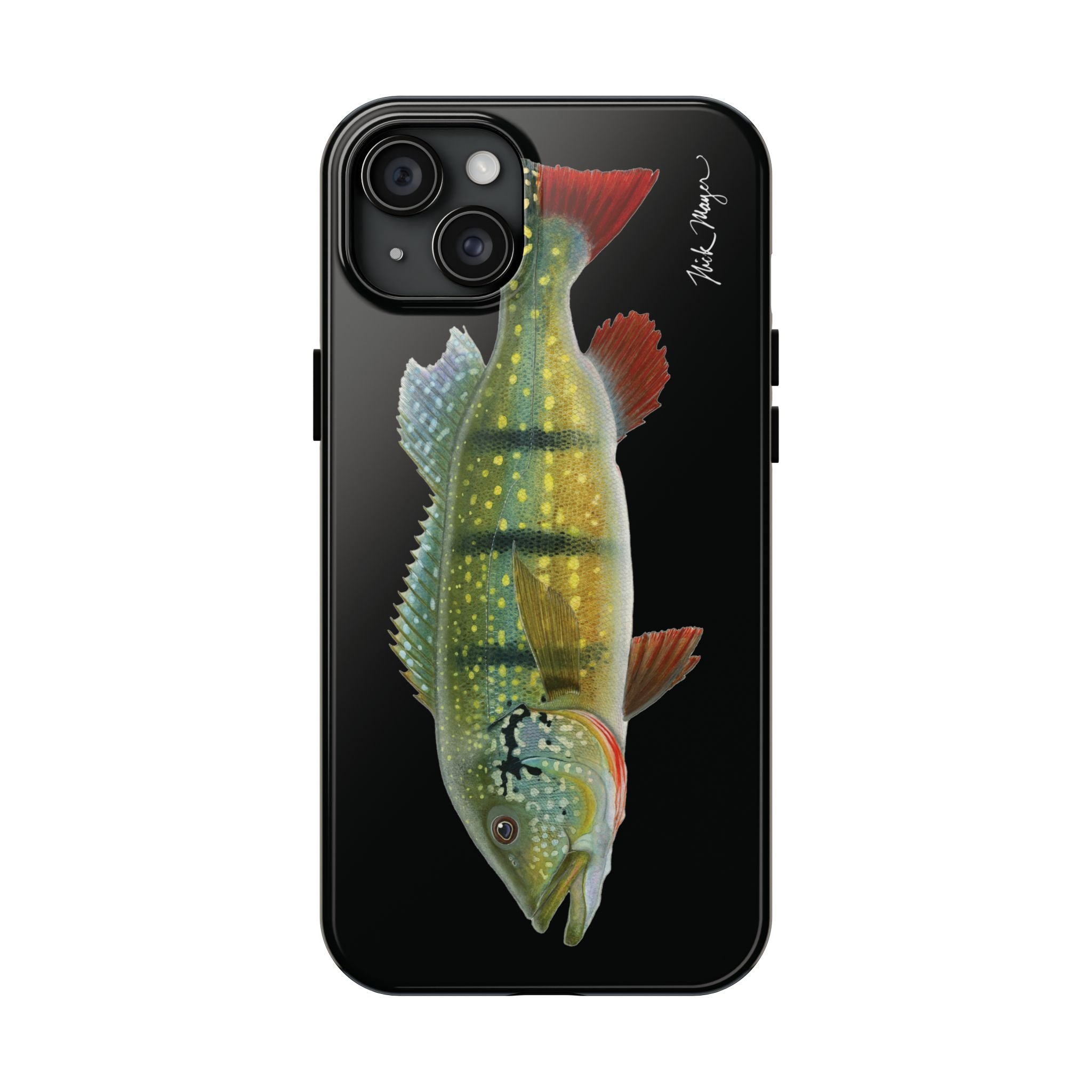 Peacock Bass Black iPhone Case