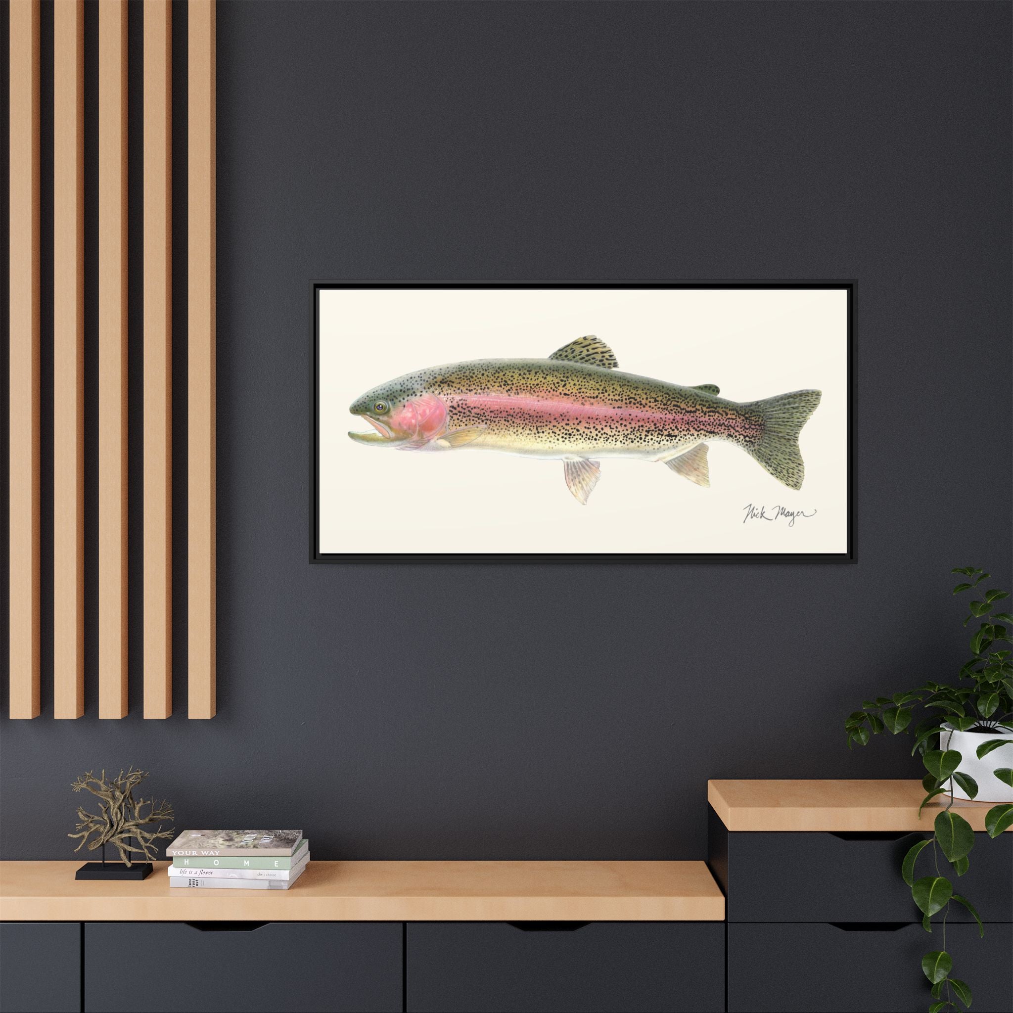 Rainbow Trout Framed Canvas Print Printify