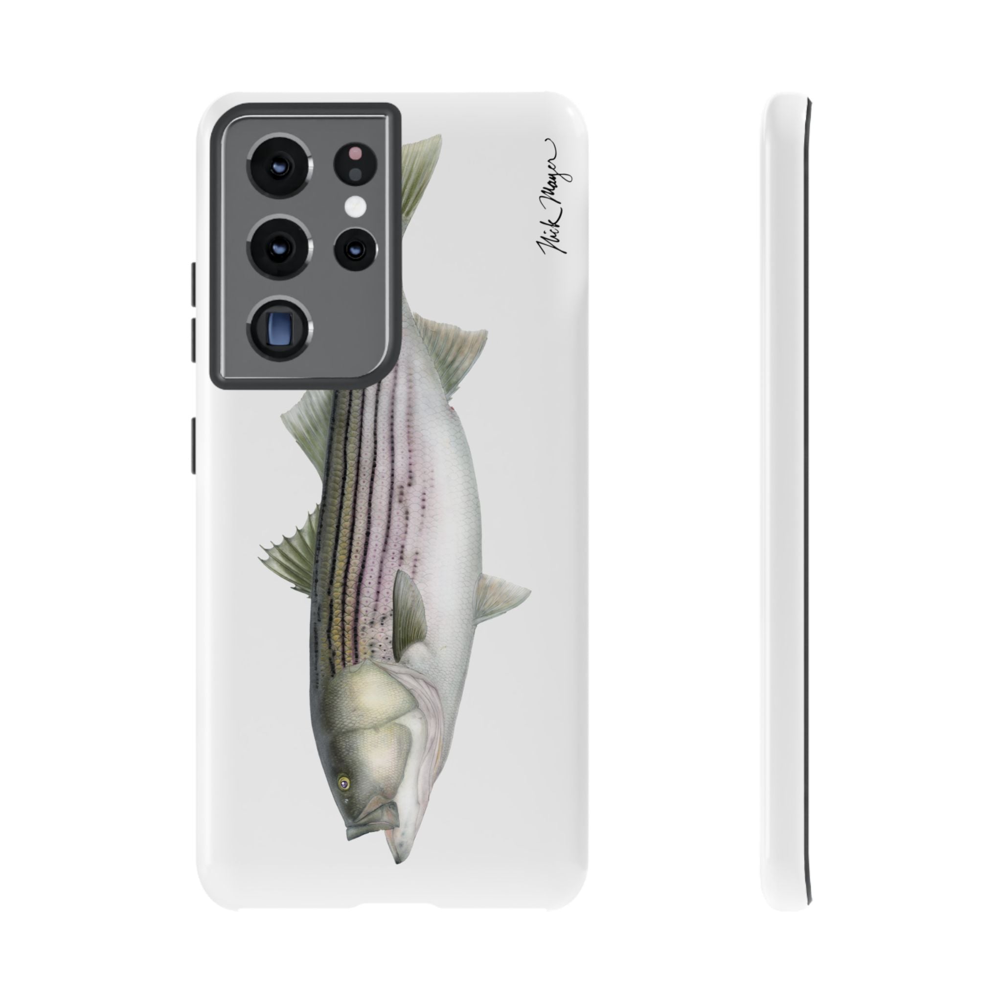 30 lb Striper White Phone Case (Samsung) Printify