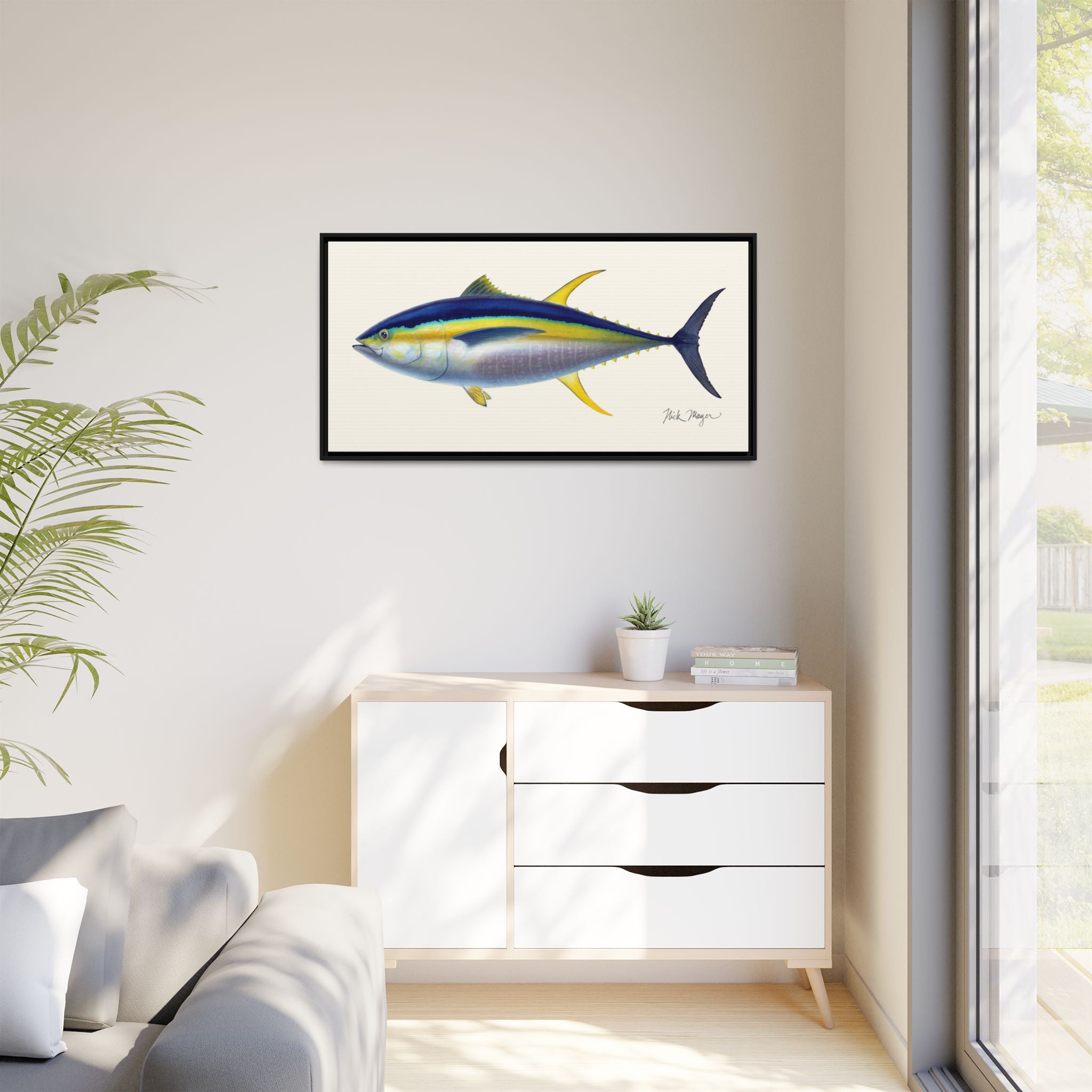 Yellowfin Tuna Framed Canvas Print Printify