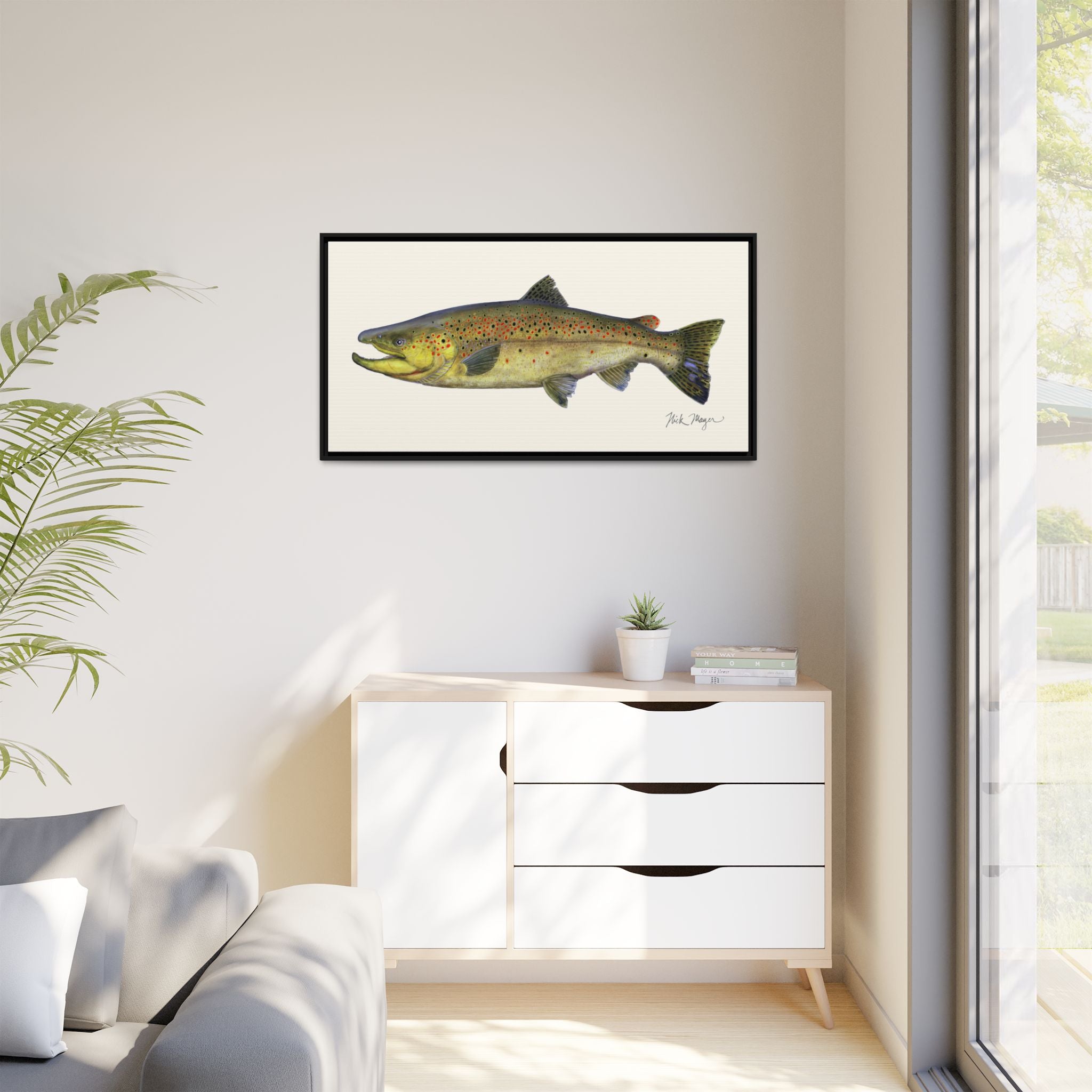 Brown Trout I Framed Canvas Print Printify