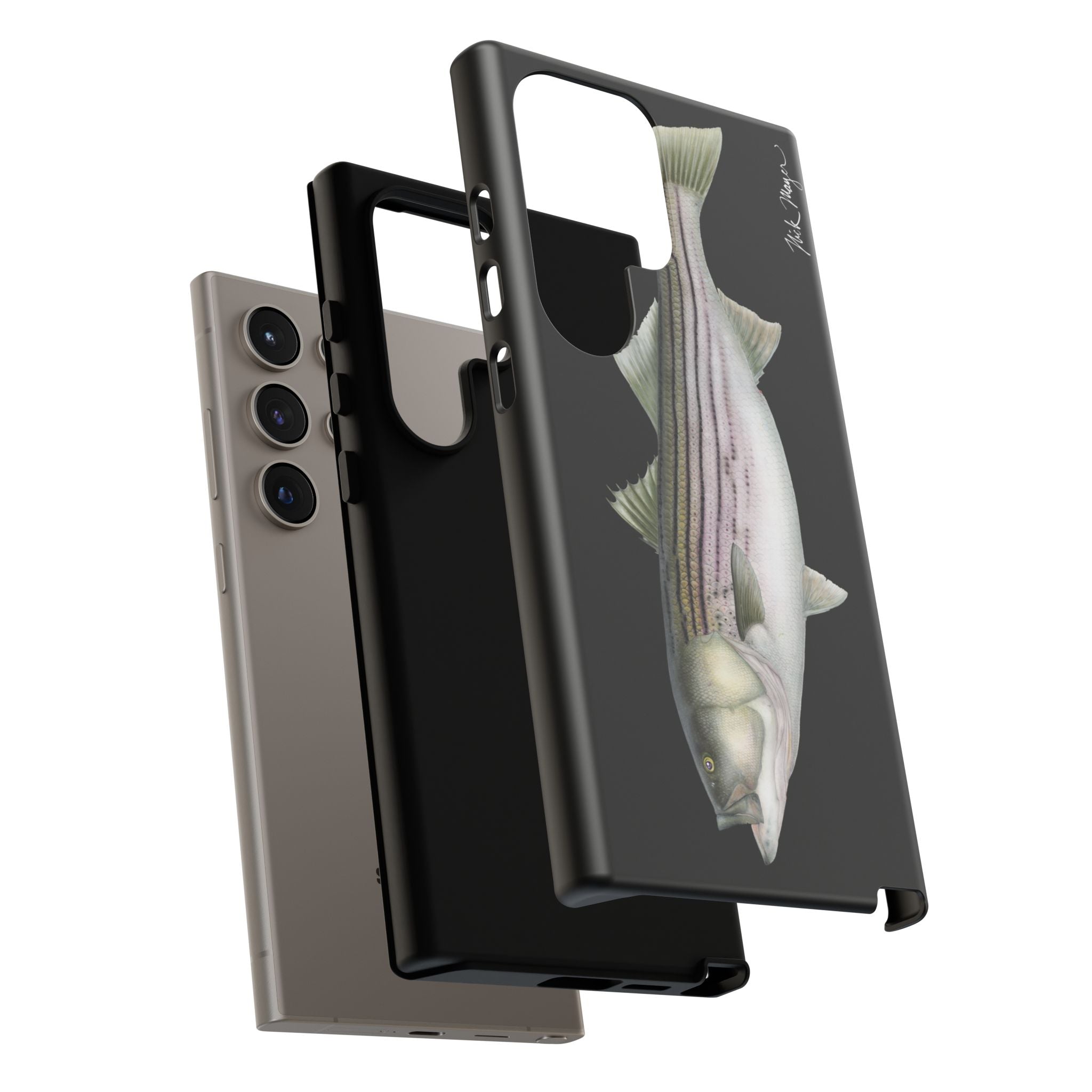 30 lb Striper Black Phone Case (Samsung) Printify