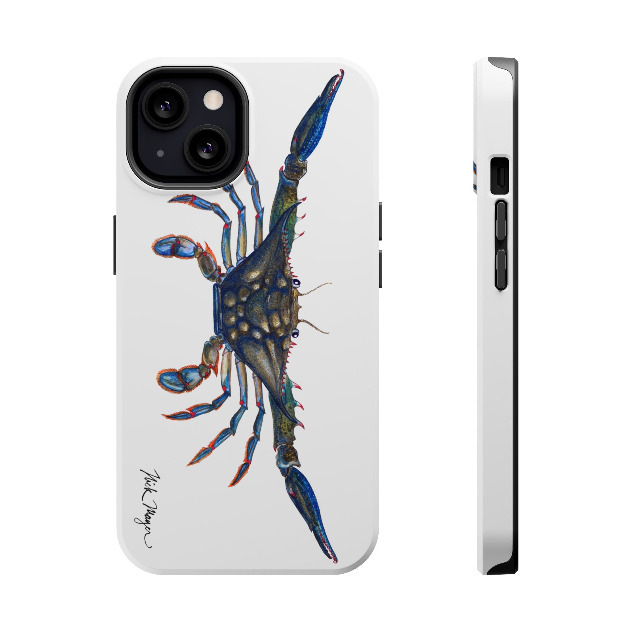 Blue Crab MagSafe White iPhone Case