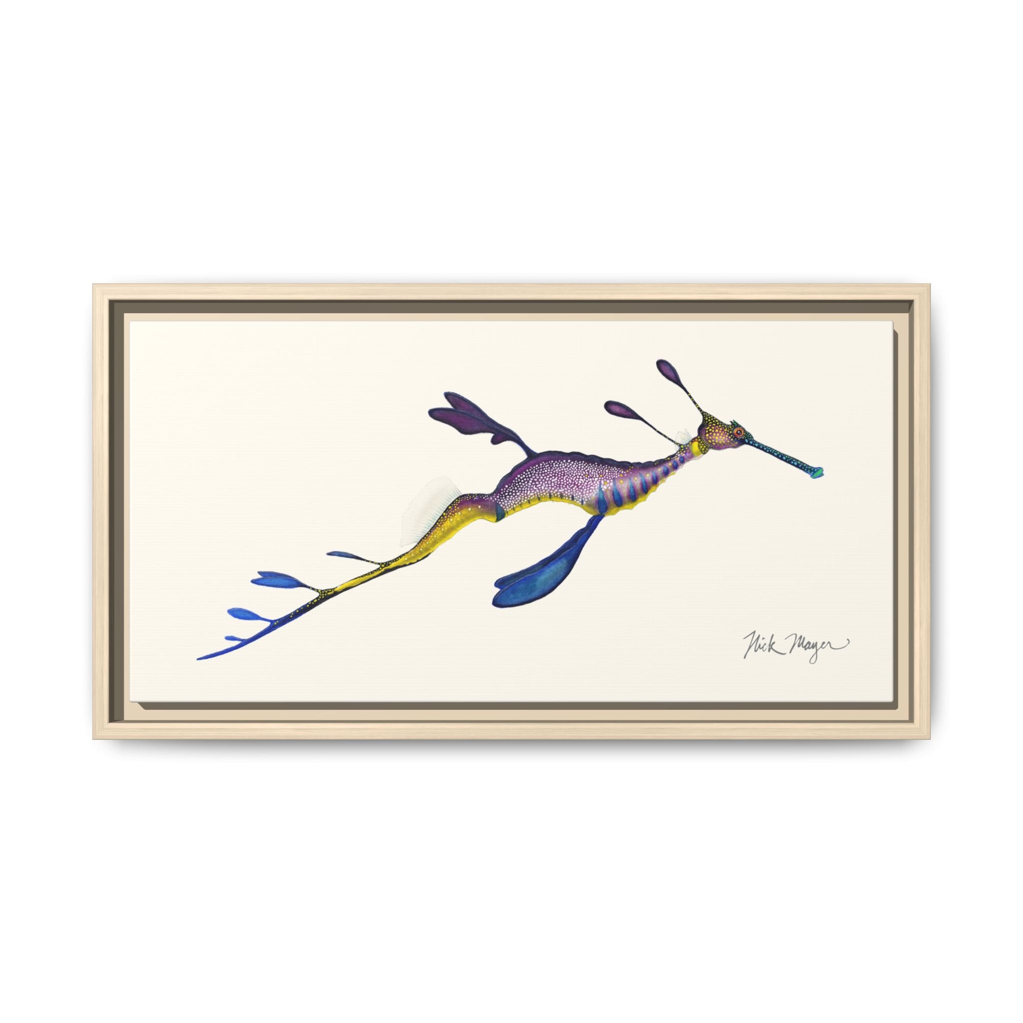 Weedy Sea Dragon Framed Canvas Print Printify