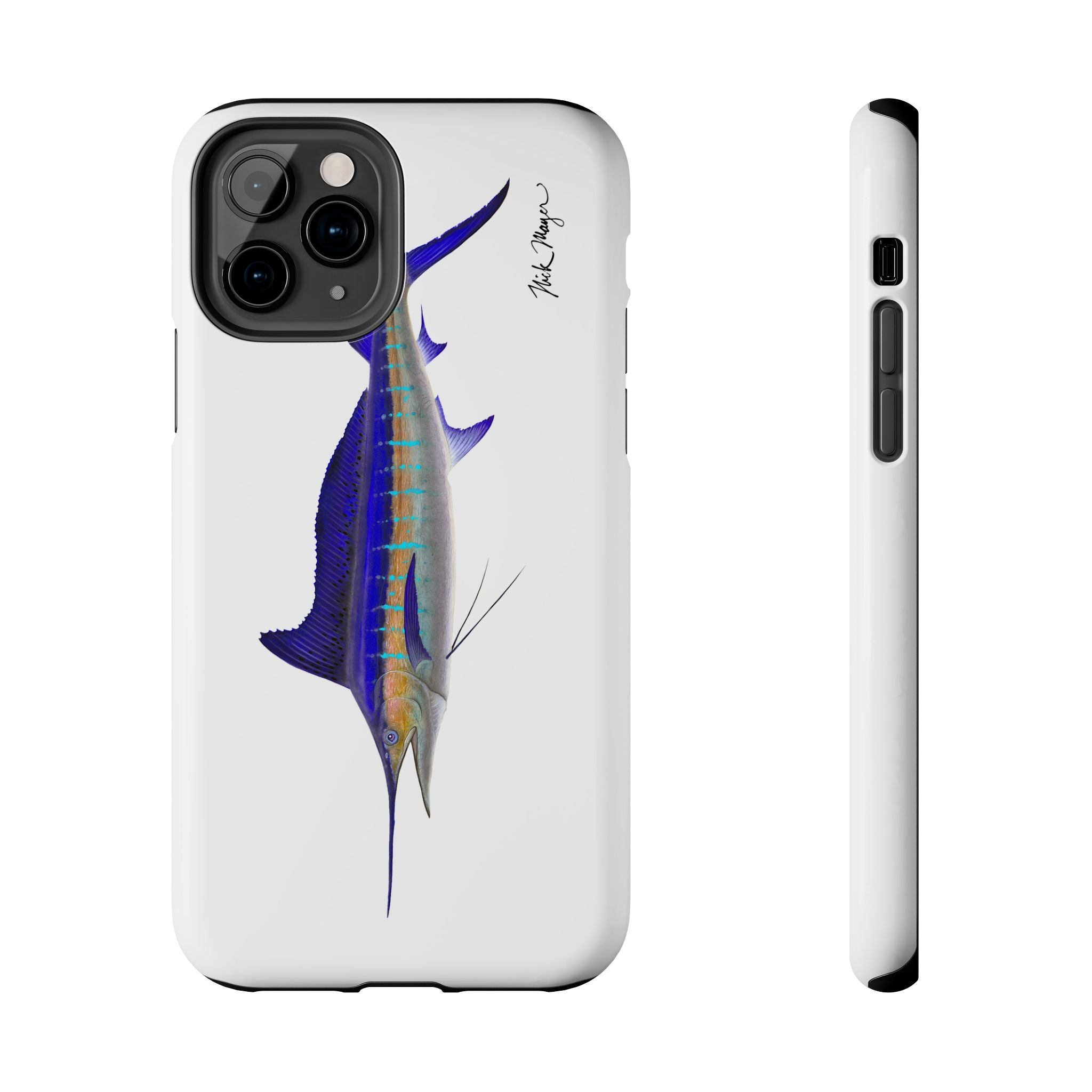 Striped Marlin White Phone Case (iPhone)