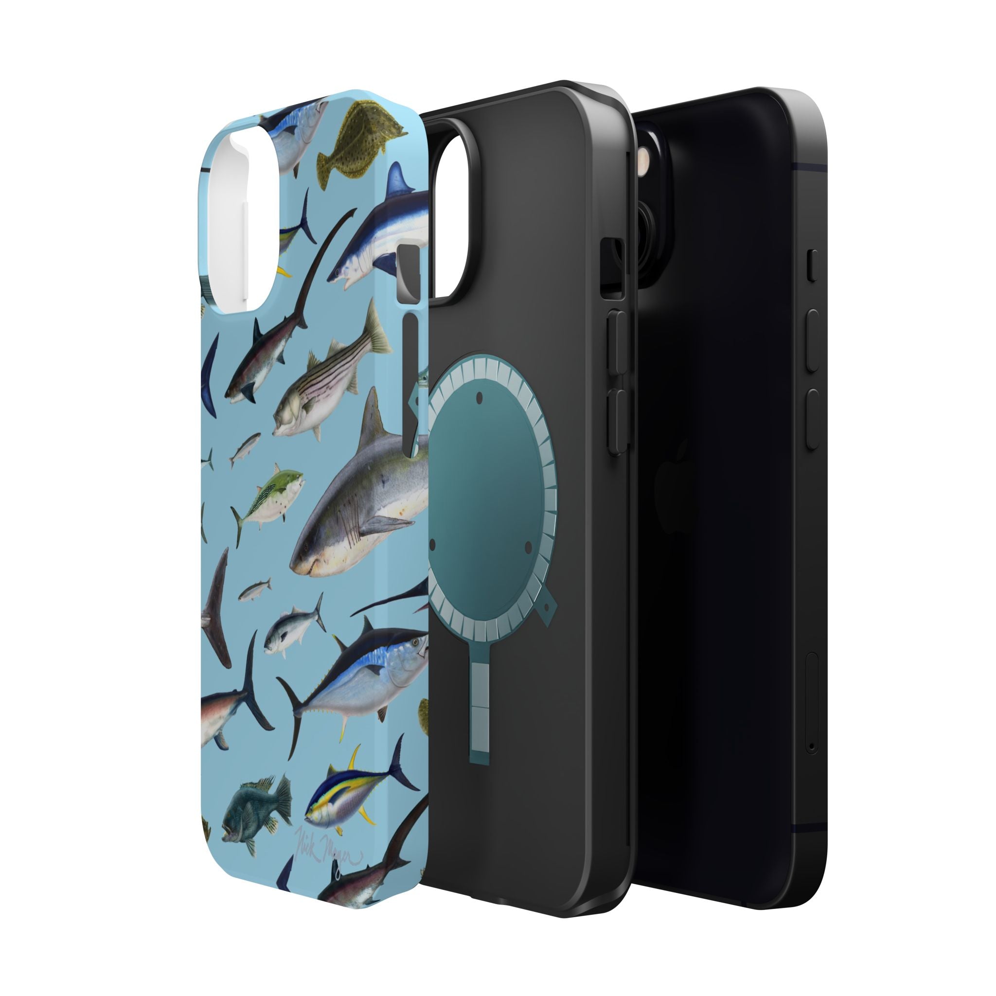 New England Fish Blue MagSafe iPhone Case