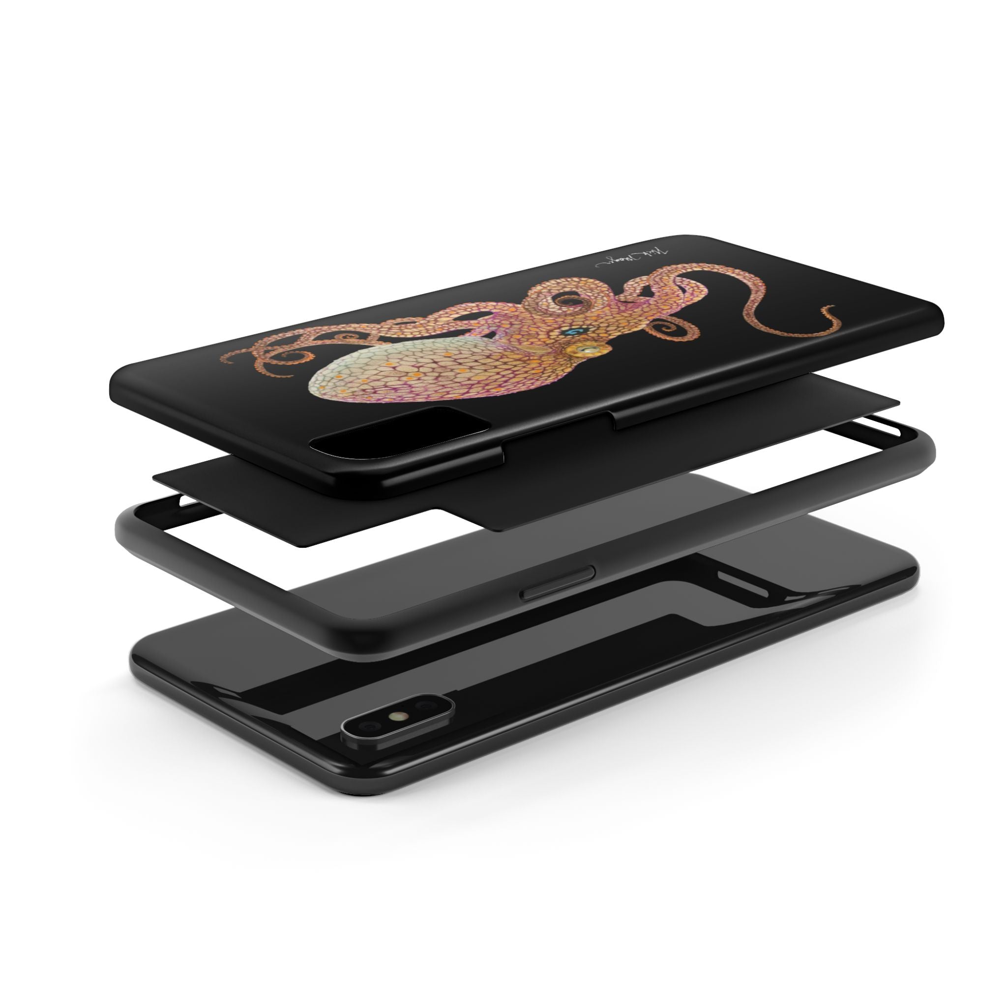 Two Spot Octopus Black Phone Case (iPhone)