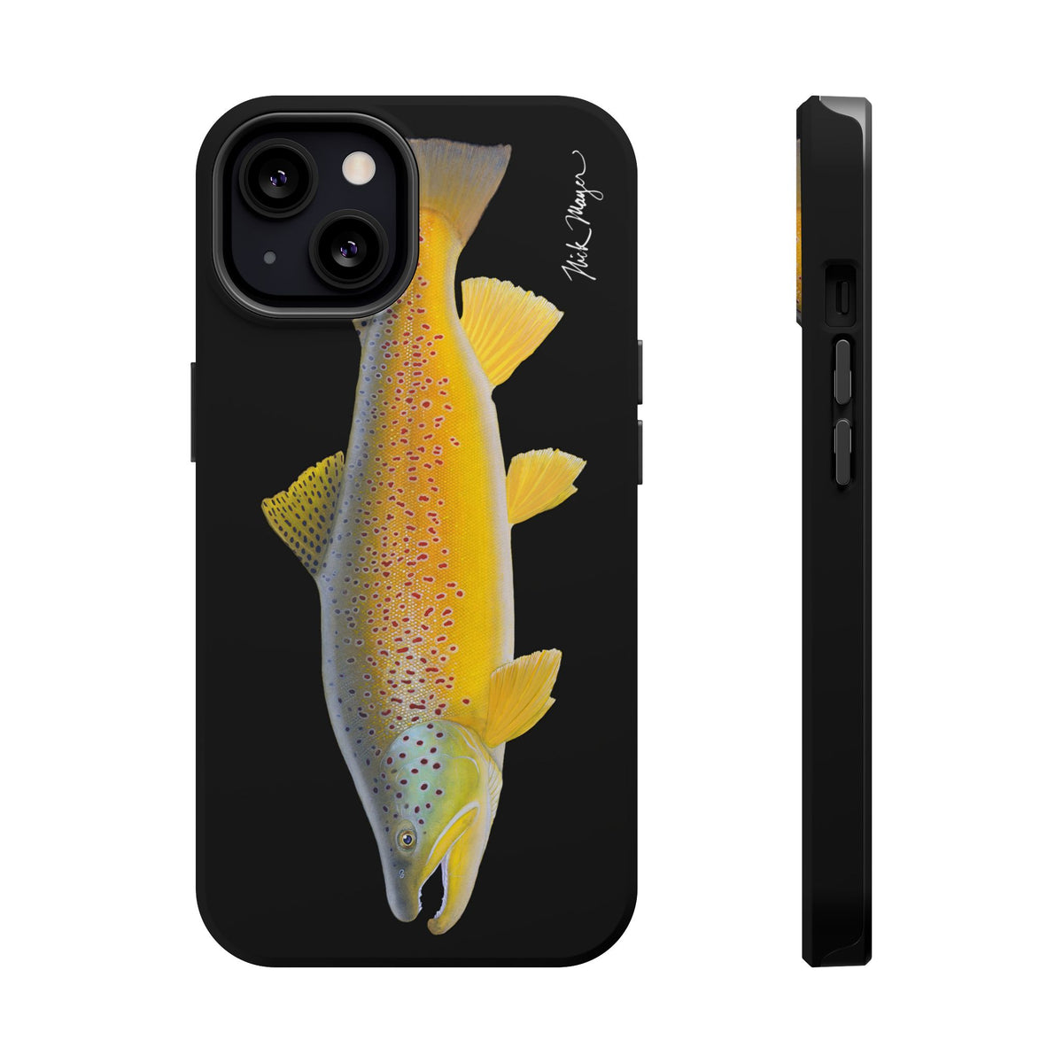 Brown Trout 3 Black MagSafe iPhone Case Printify