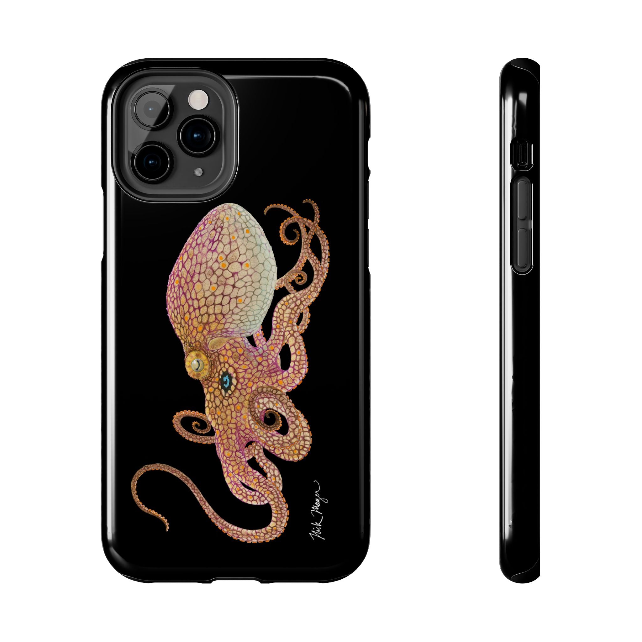 Two Spot Octopus Black Phone Case (iPhone)