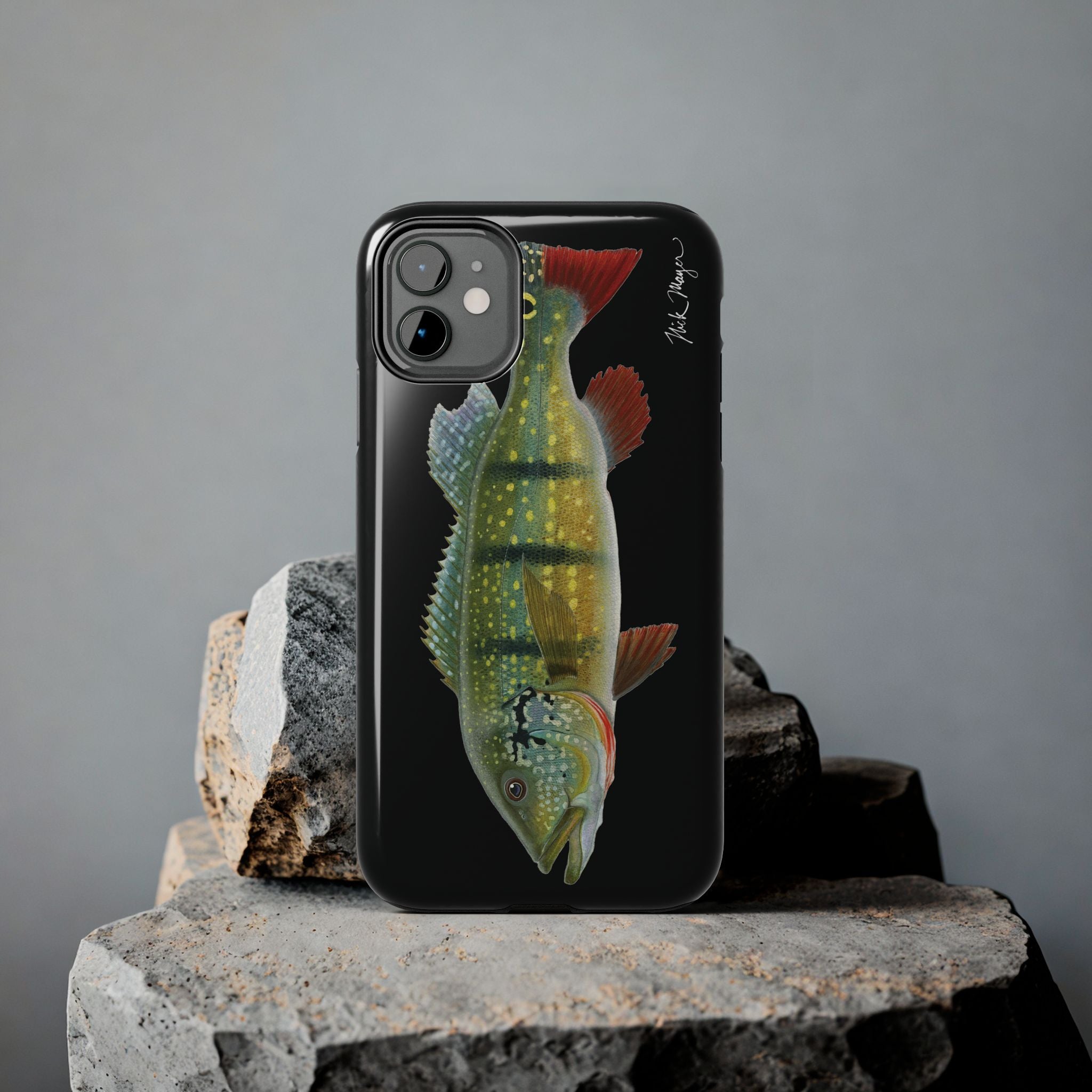 Peacock Bass Black iPhone Case