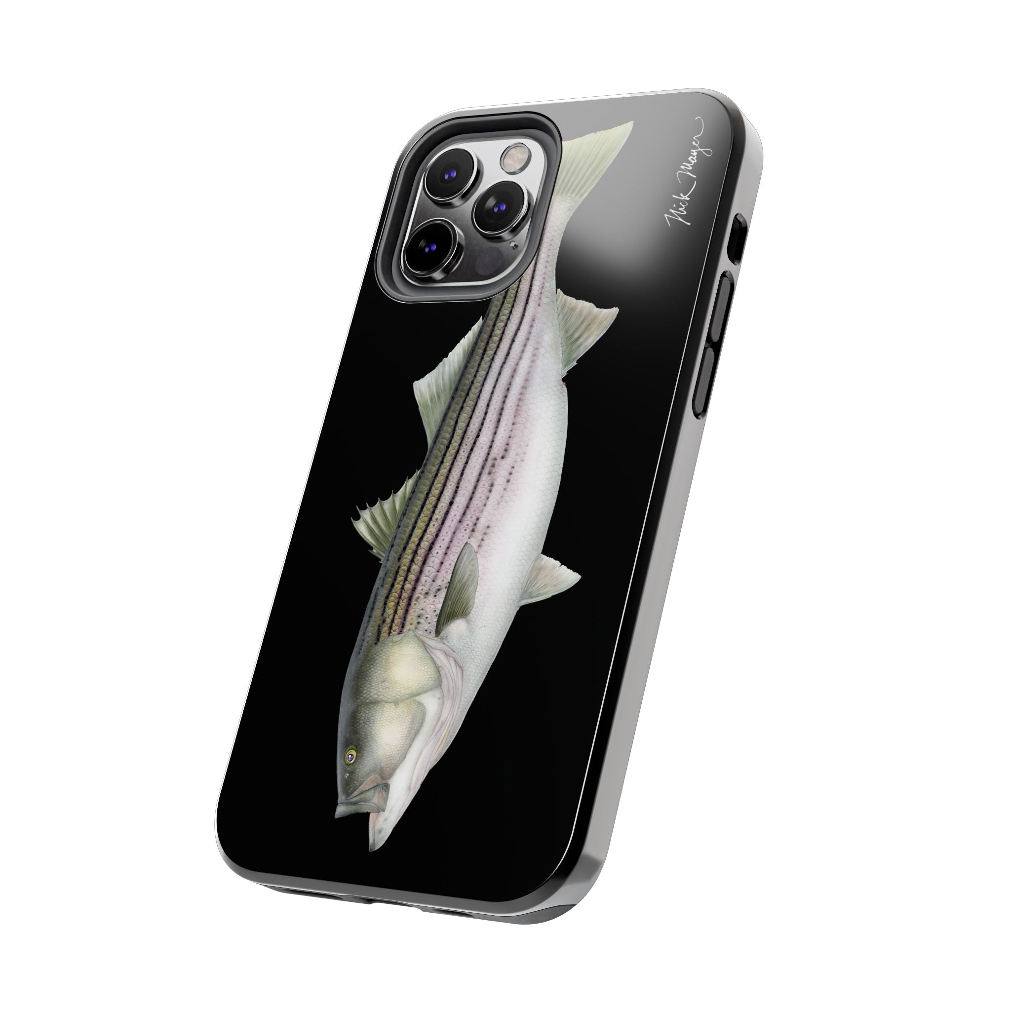 30 lb Striper - Black Phone Case (iPhone)