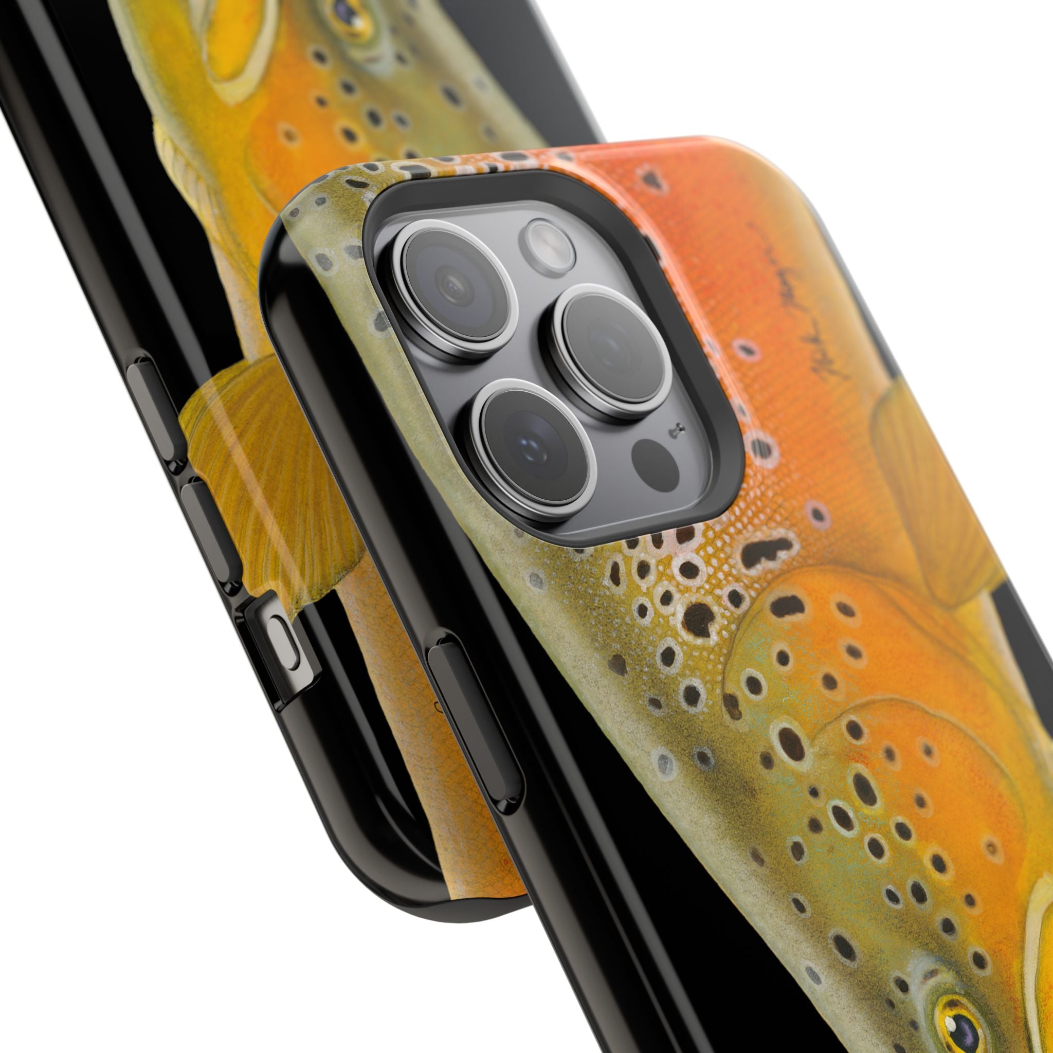 Brown Trout 2 Black MagSafe iPhone Case