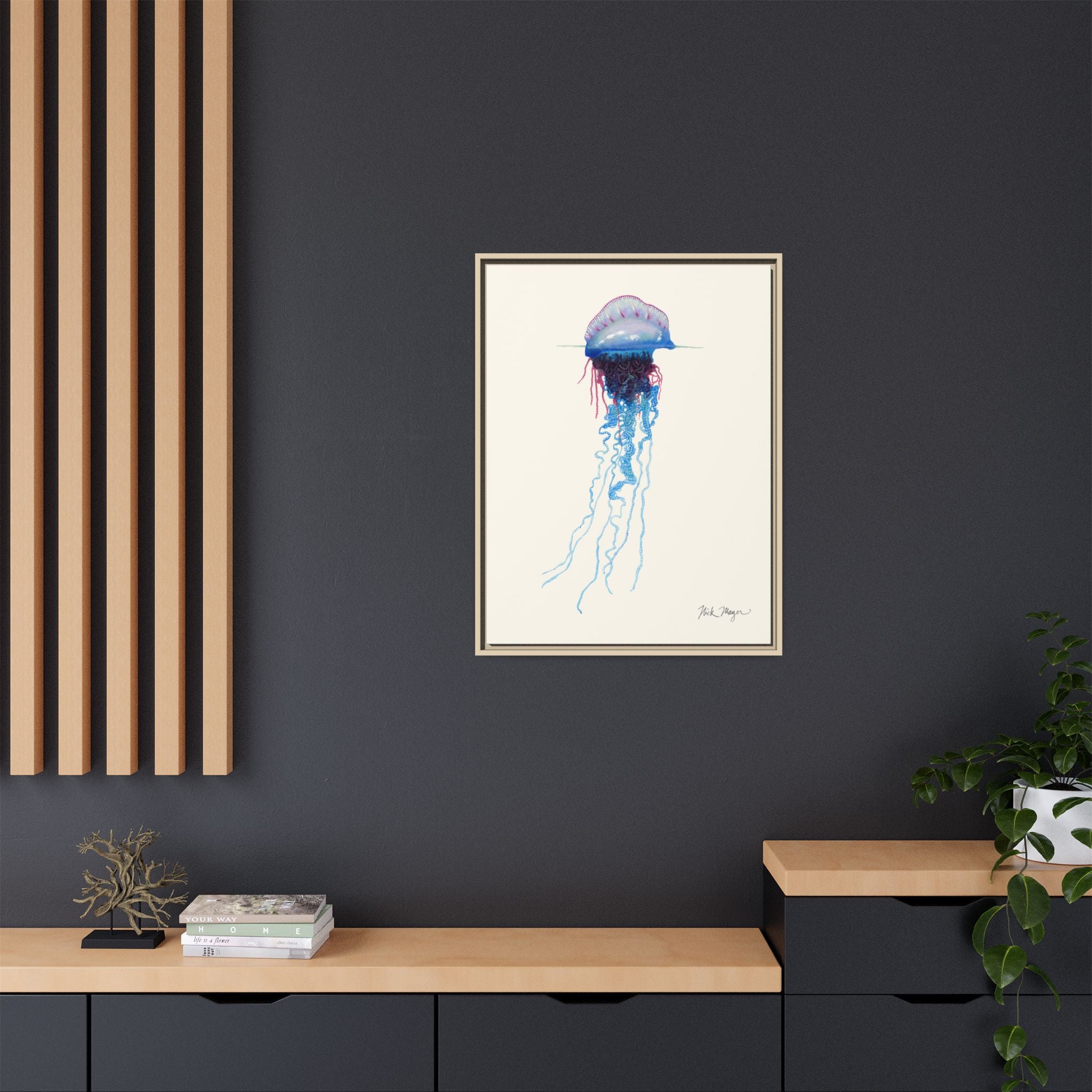 Portuguese Man O' War Framed Canvas Print Printify