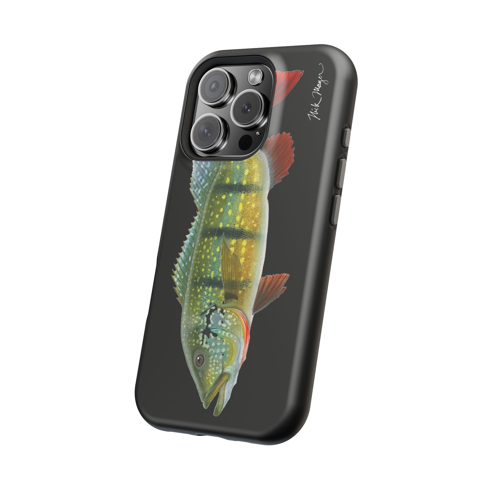 Peacock Bass MagSafe Black iPhone Case