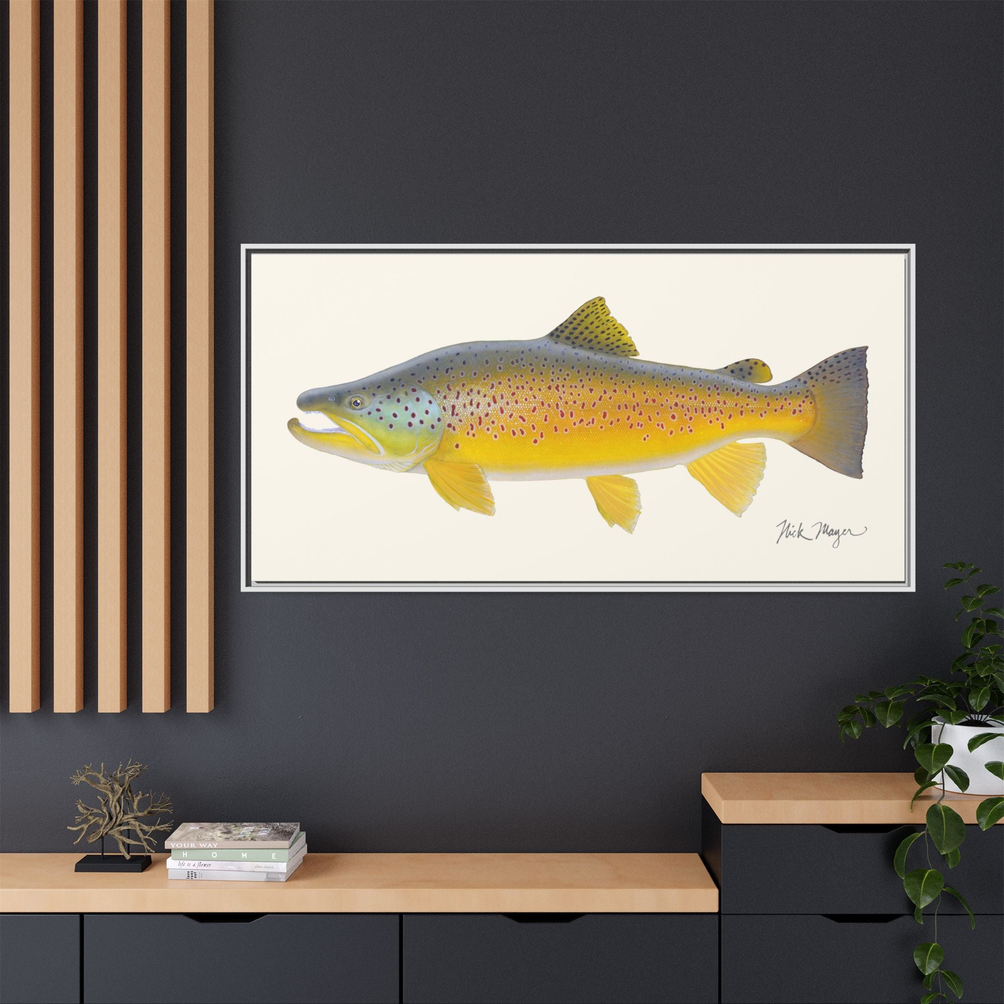 Brown Trout III Framed Canvas Print Printify