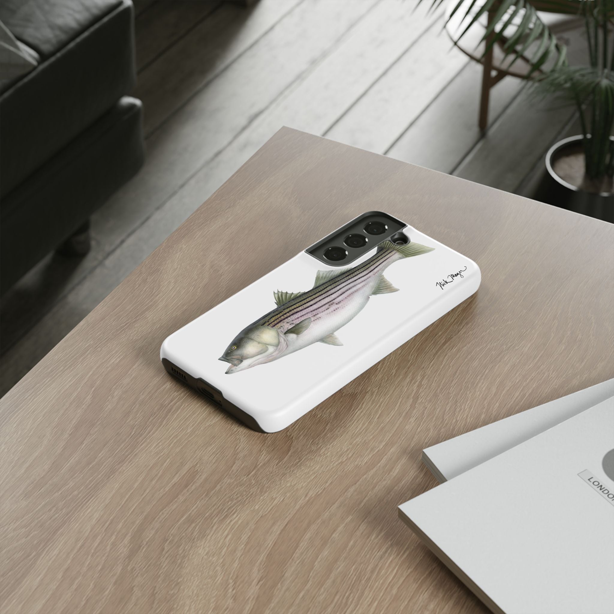 30 lb Striper White Phone Case (Samsung) Printify