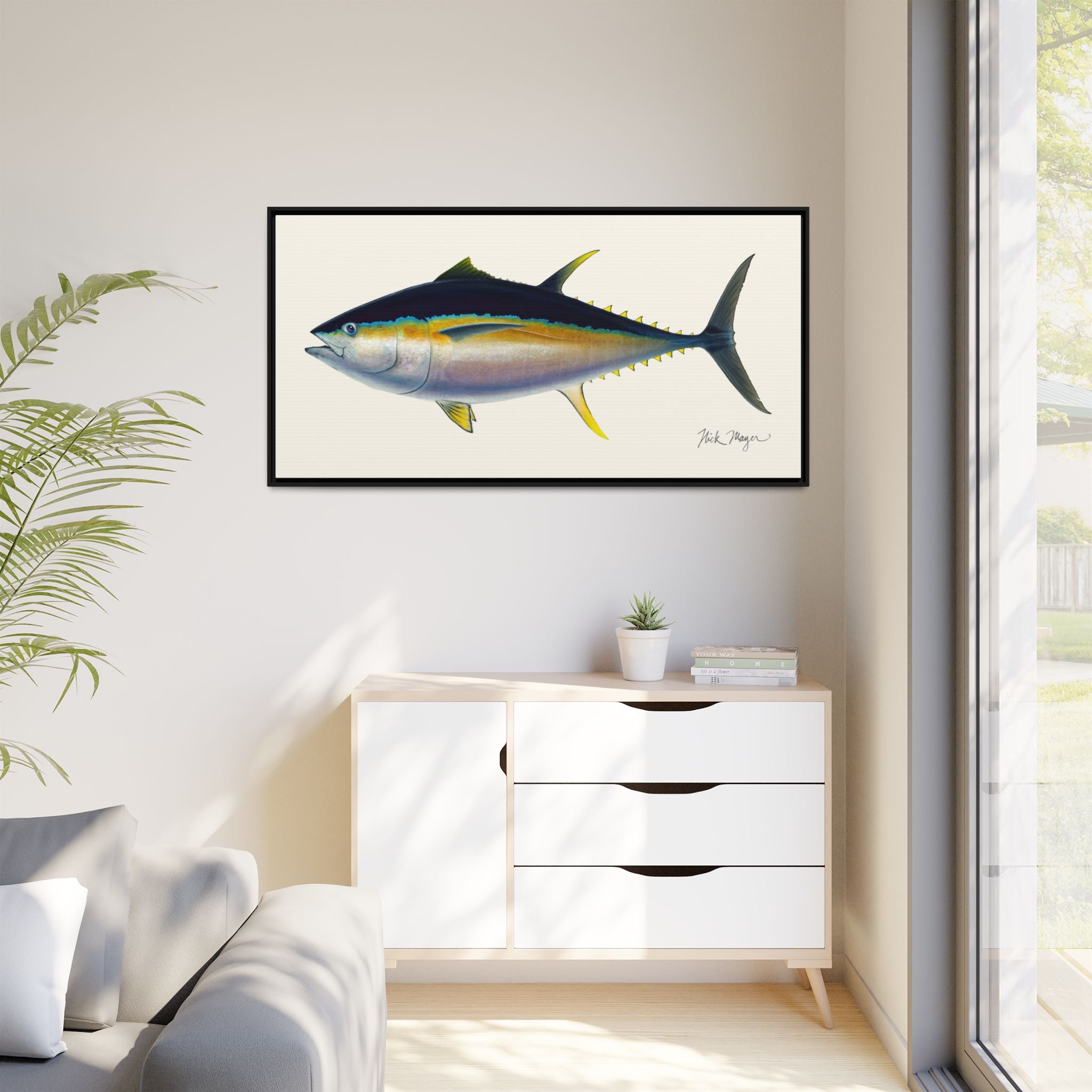 Bigeye Tuna Framed Canvas Print Printify