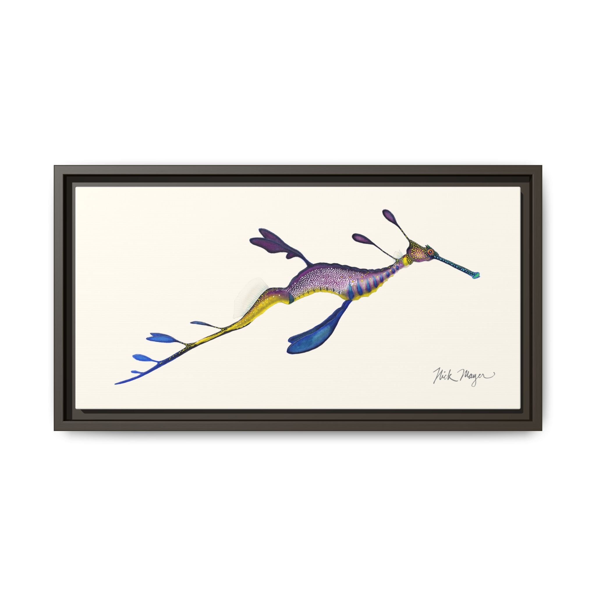Weedy Sea Dragon Framed Canvas Print Printify