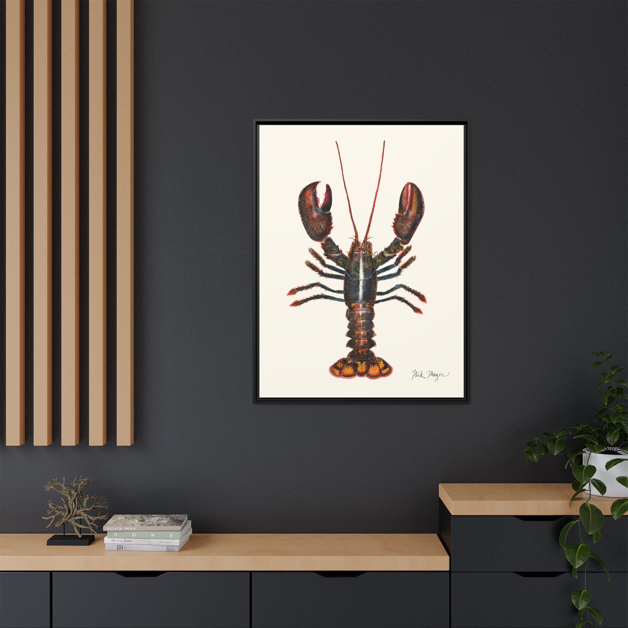Northern Lobster Framed Canvas Print Printify