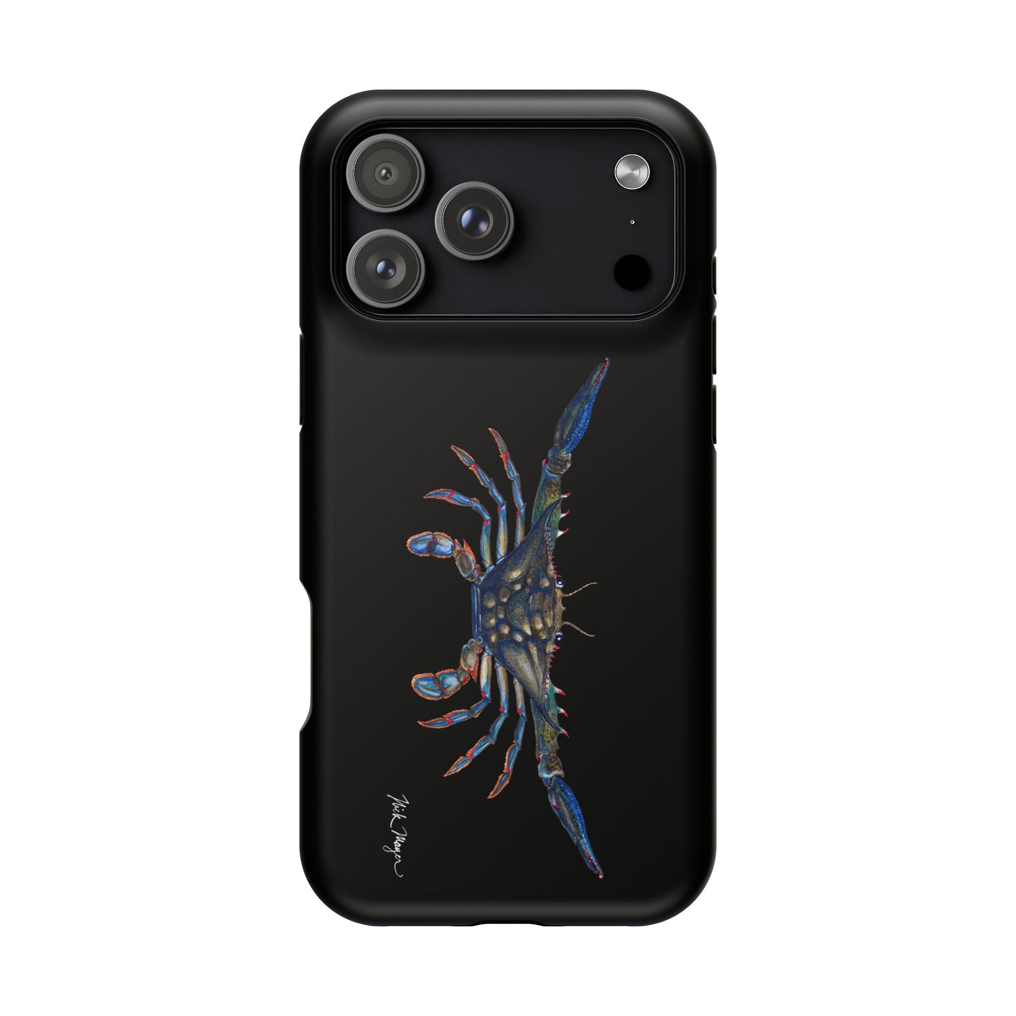 Blue Crab MagSafe Black iPhone Case