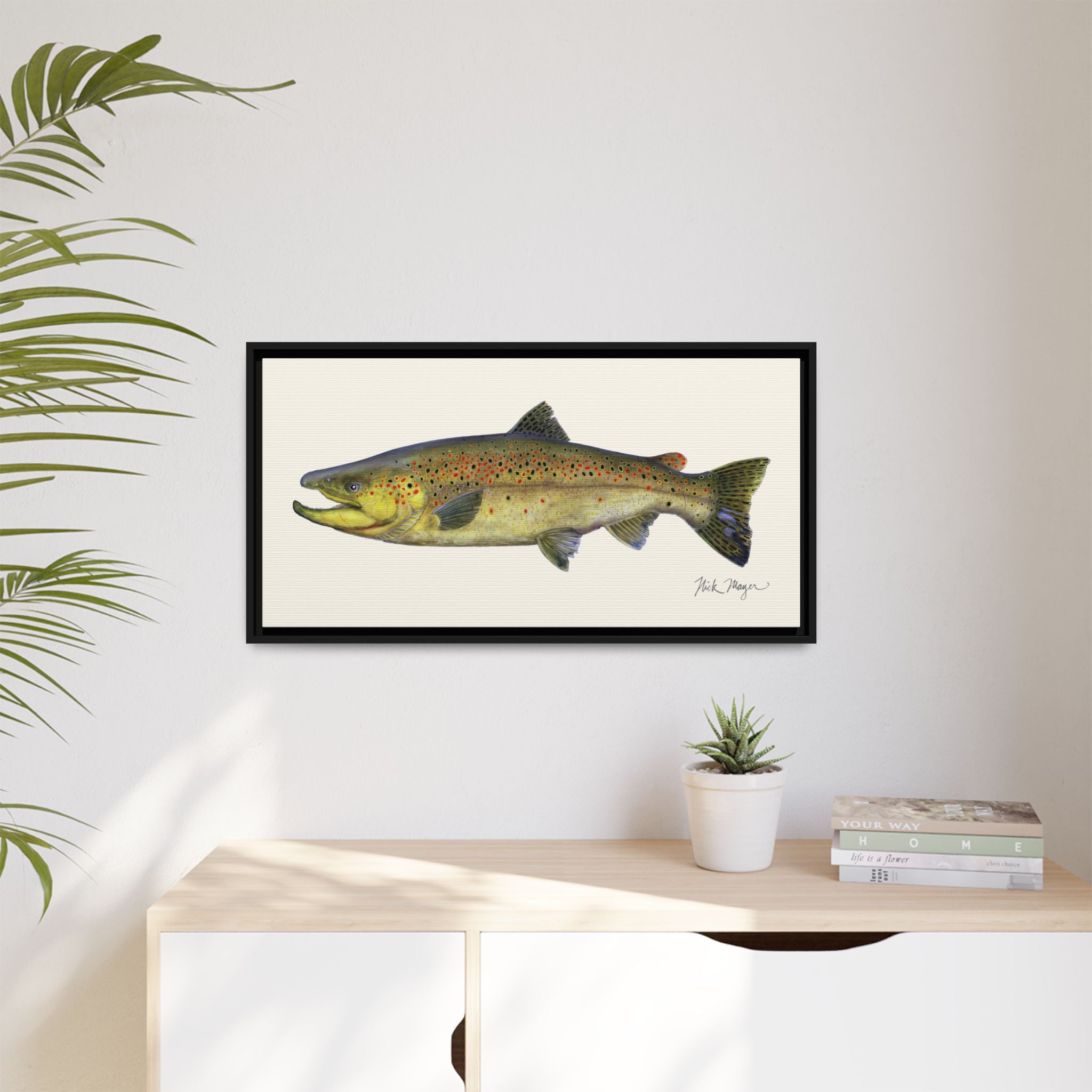 Brown Trout I Framed Canvas Print Printify