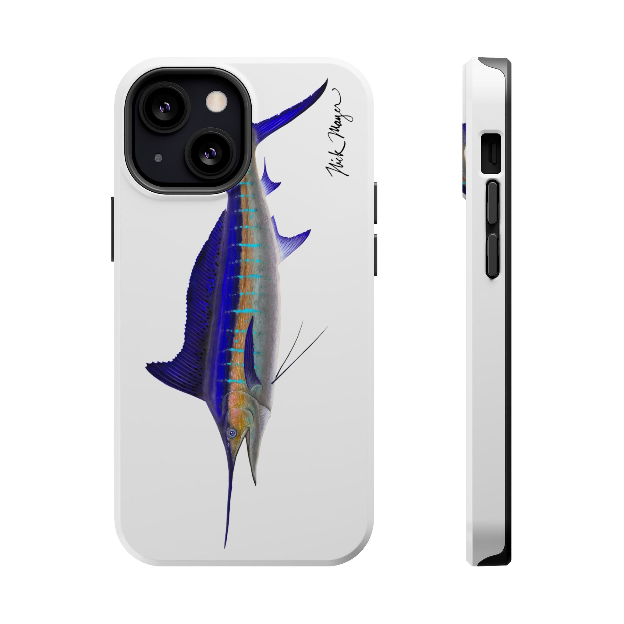 Striped Marlin MagSafe White iPhone Case