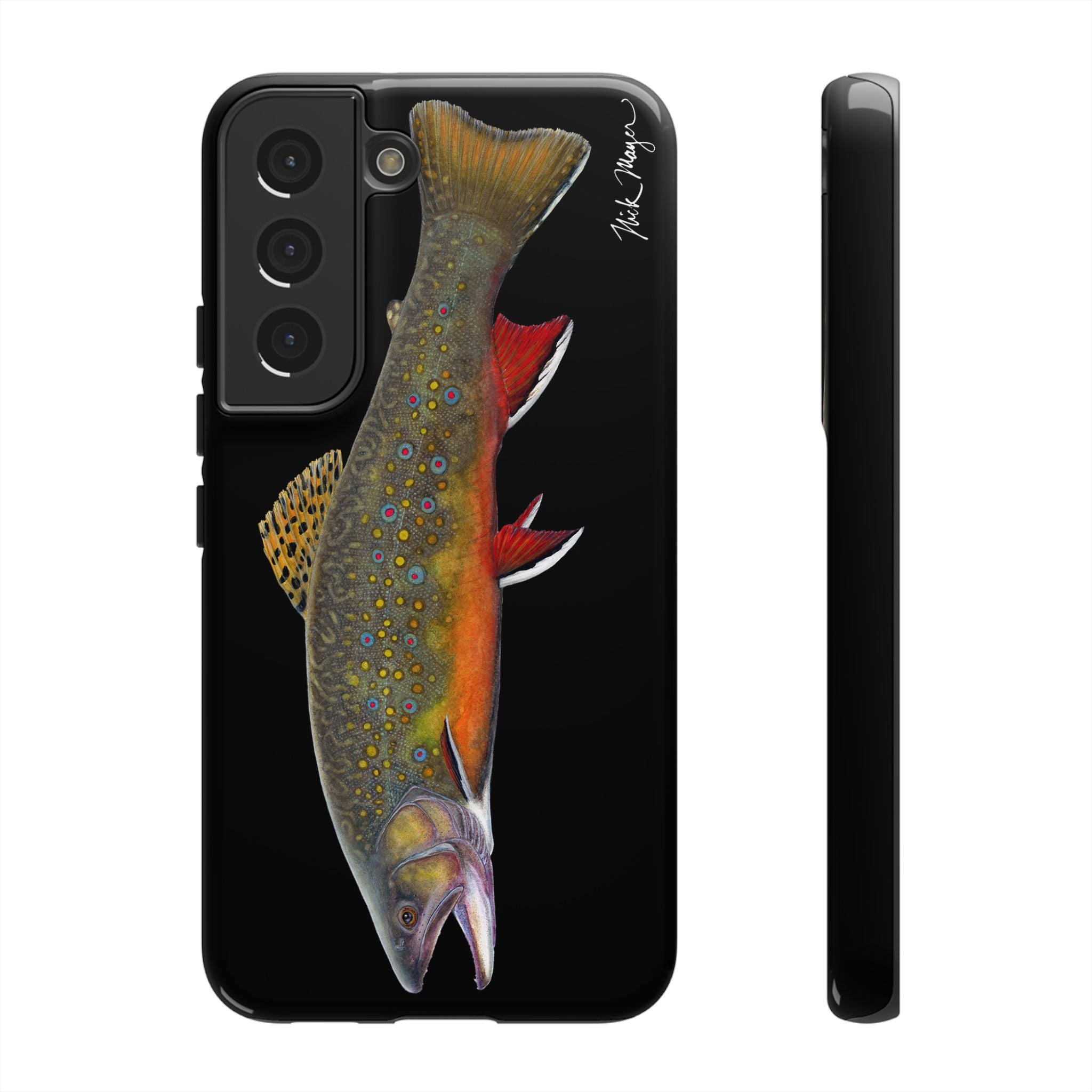 Brook Trout Black Phone Cases (Samsung) Printify