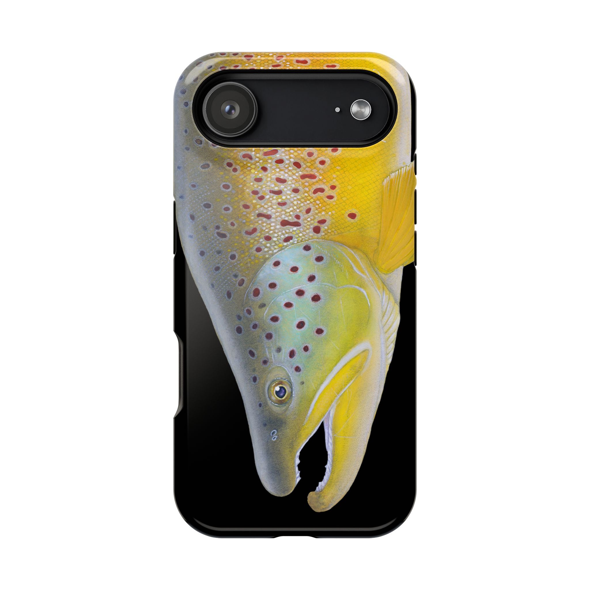 Brown Trout 3 Face Black MagSafe iPhone Case