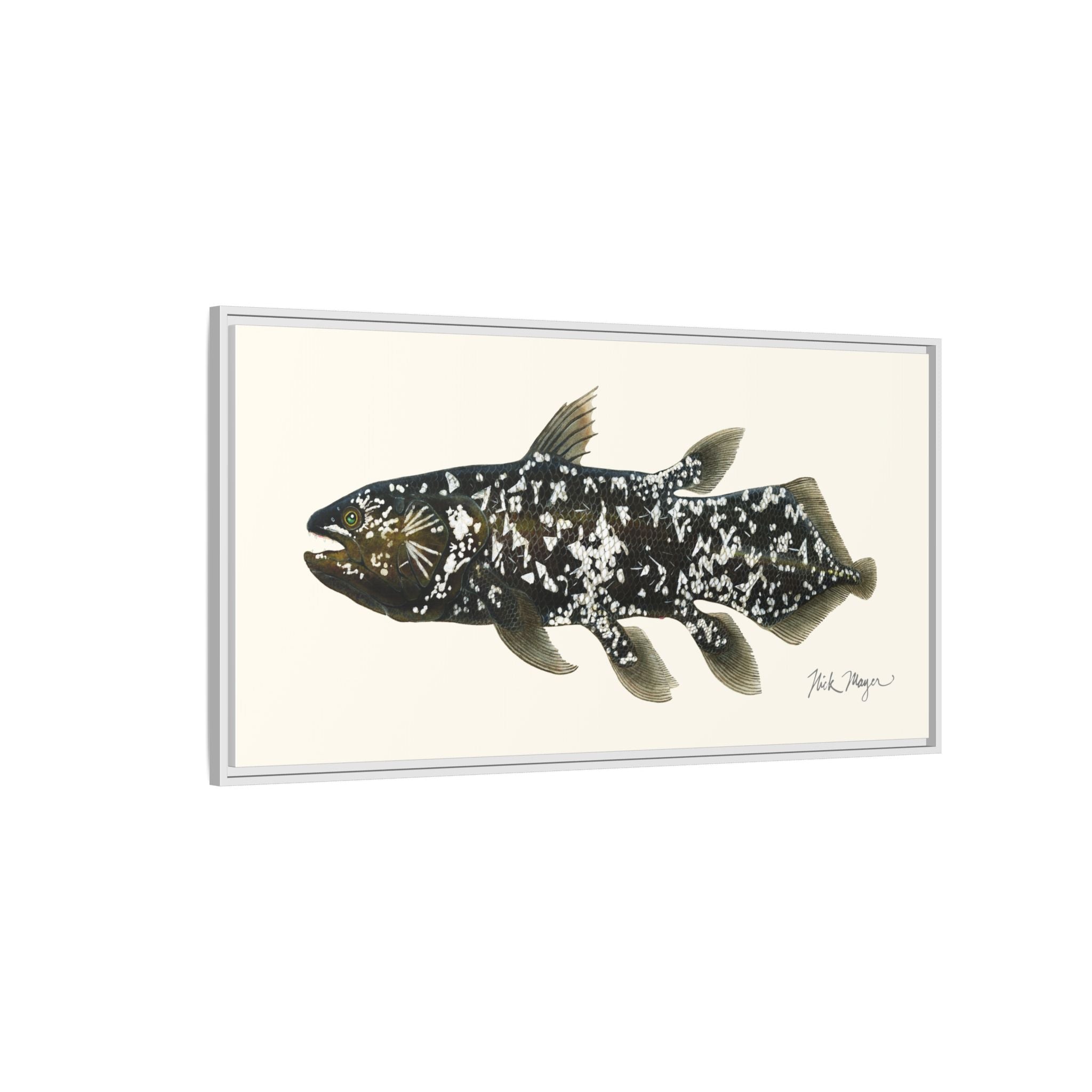 Coelacanth Framed Canvas Print Printify