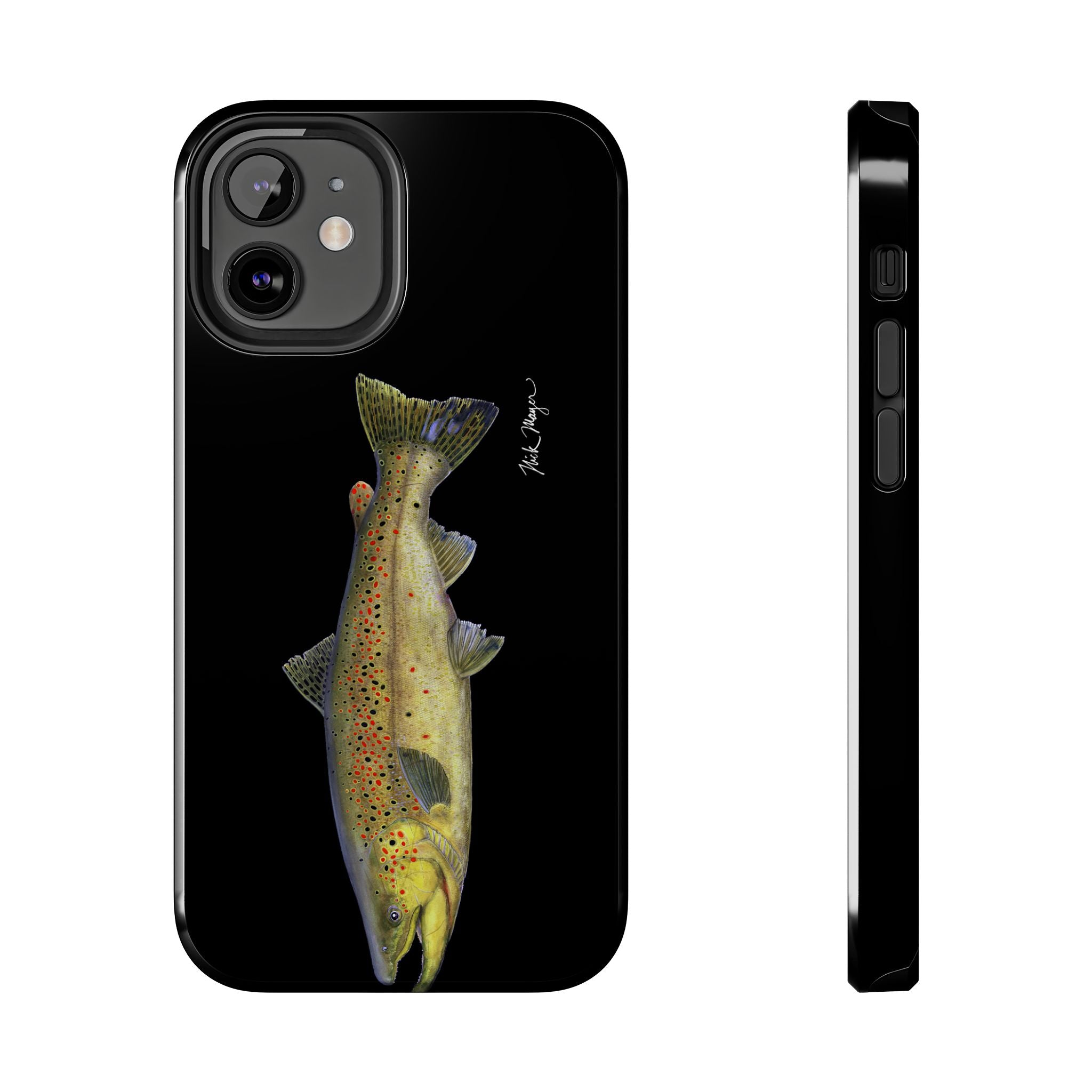 Brown Trout Black Phone Case (iPhone)