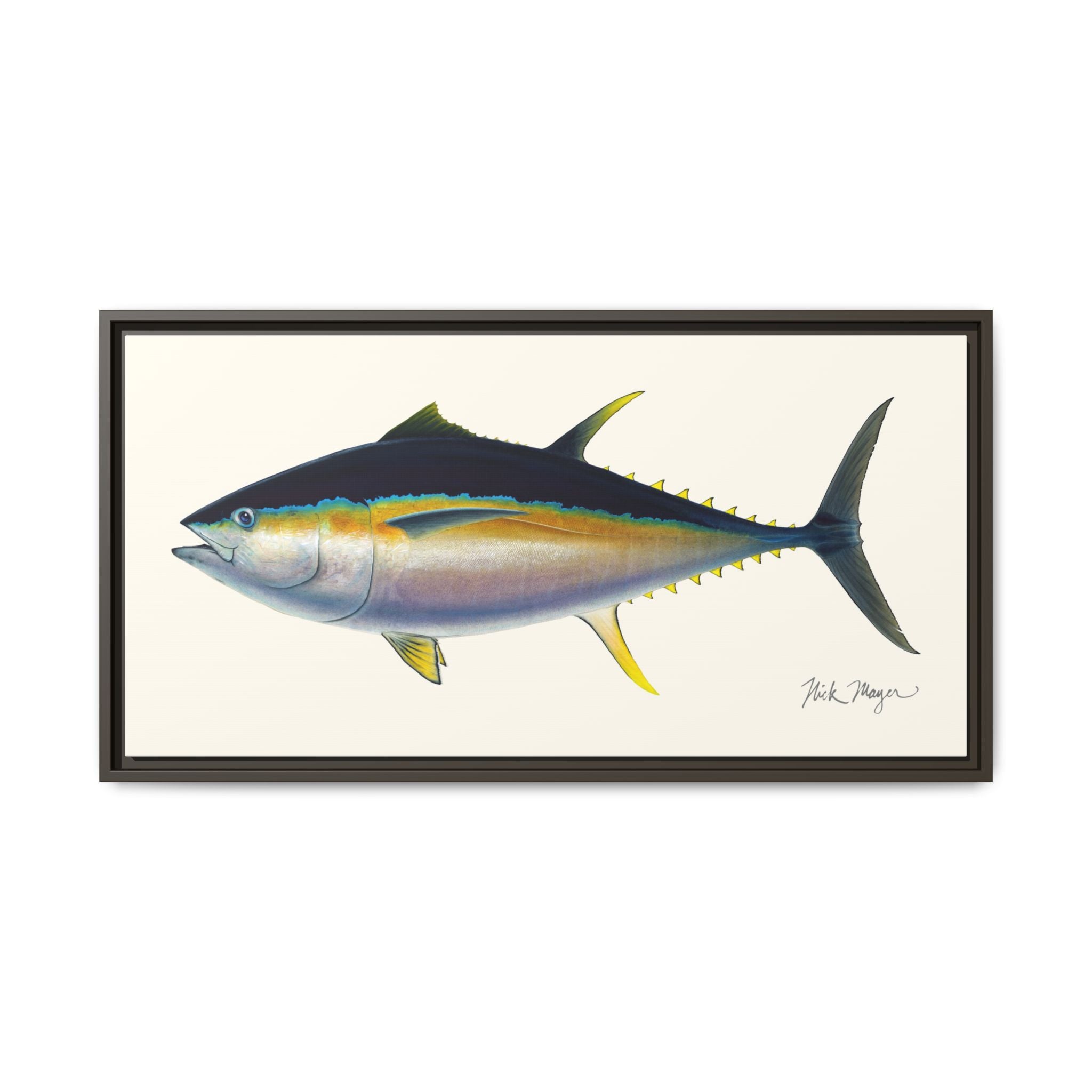 Bigeye Tuna Framed Canvas Print Printify