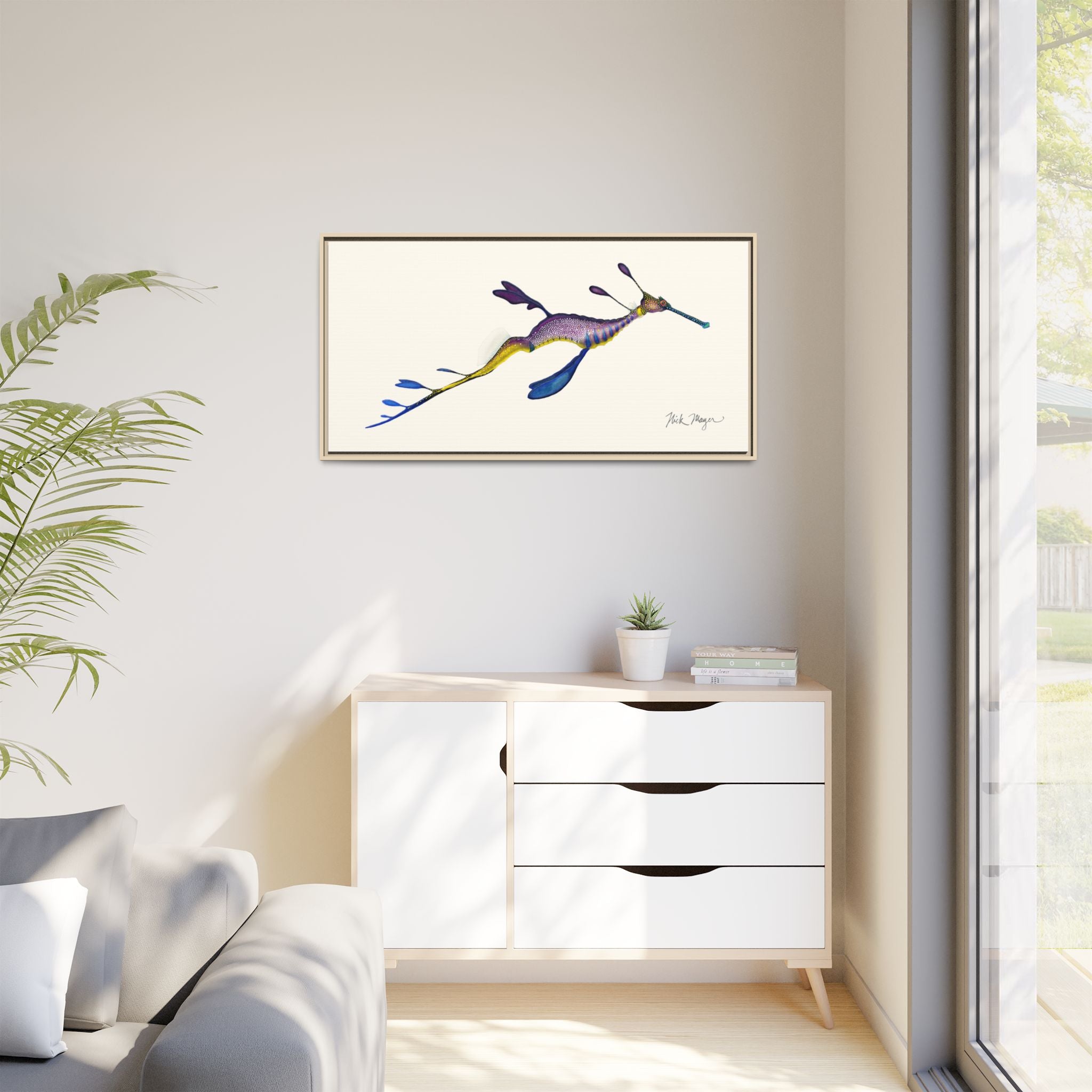 Weedy Sea Dragon Framed Canvas Print Printify