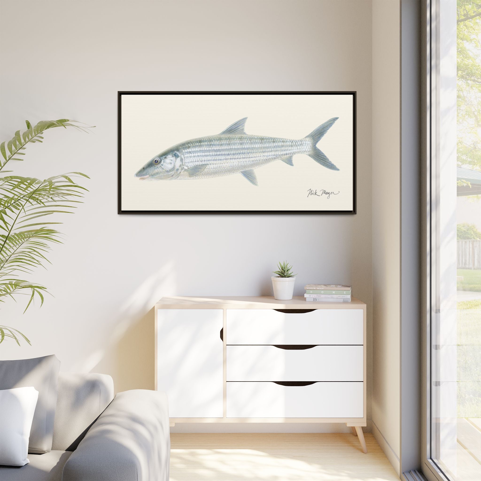 Bonefish Framed Canvas Print Printify