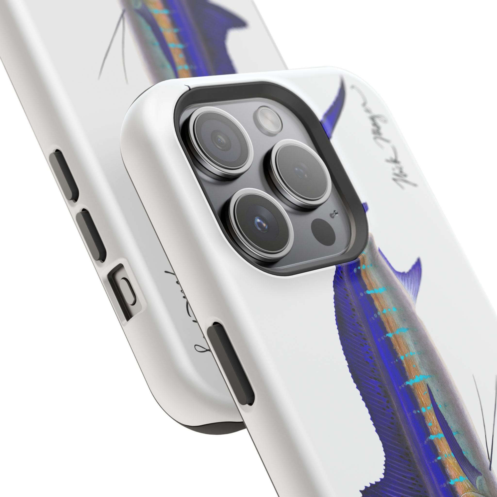 Striped Marlin MagSafe White iPhone Case