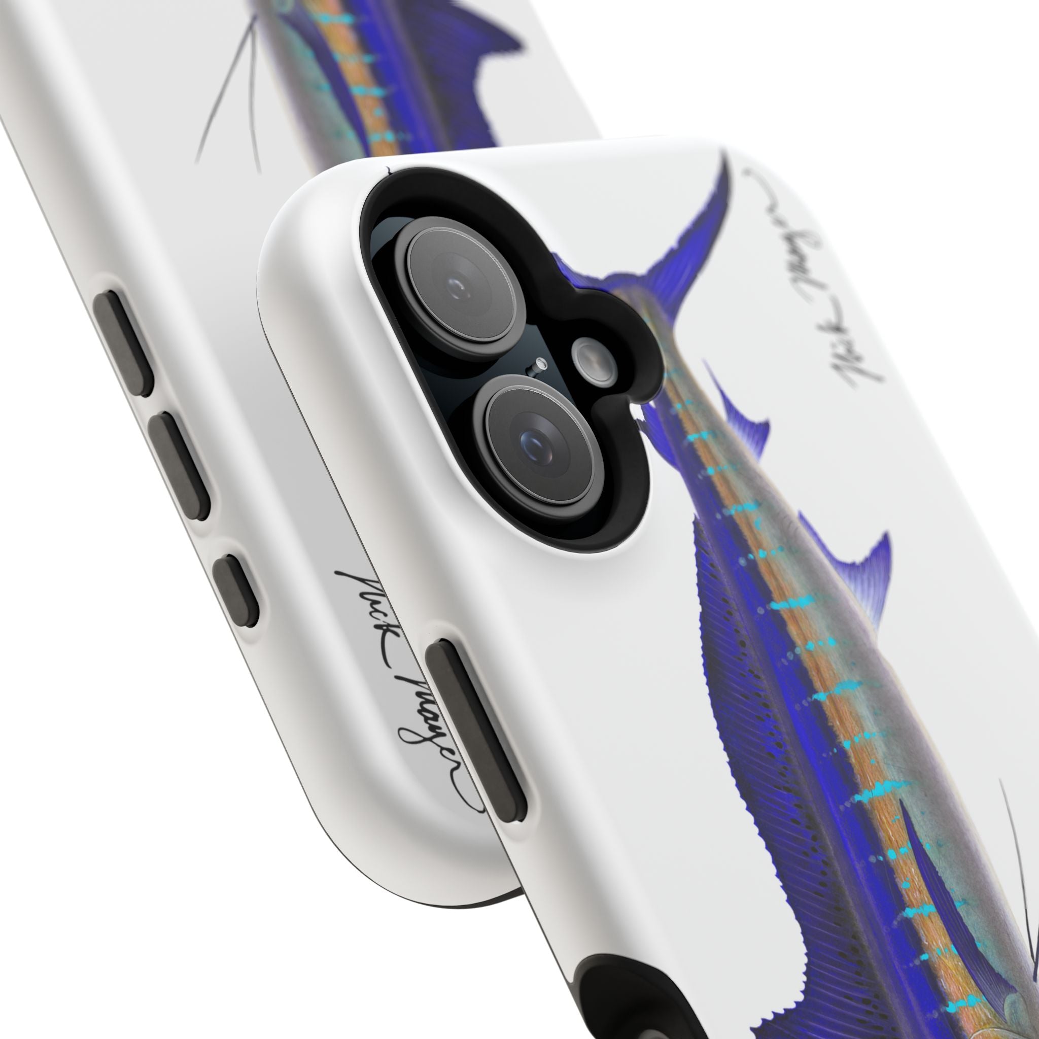 Striped Marlin MagSafe White iPhone Case