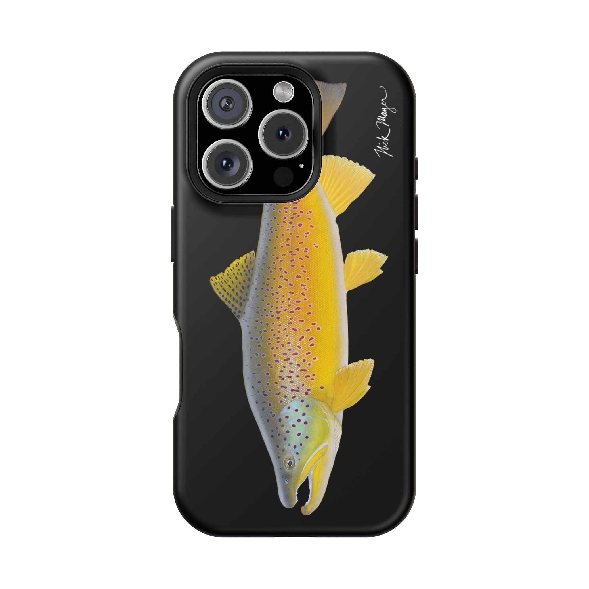 Brown Trout 3 Black MagSafe iPhone Case