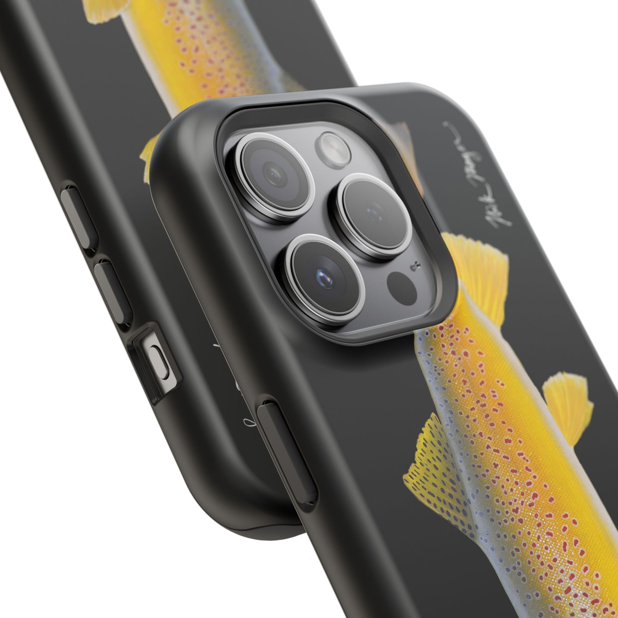 Brown Trout 3 Black MagSafe iPhone Case