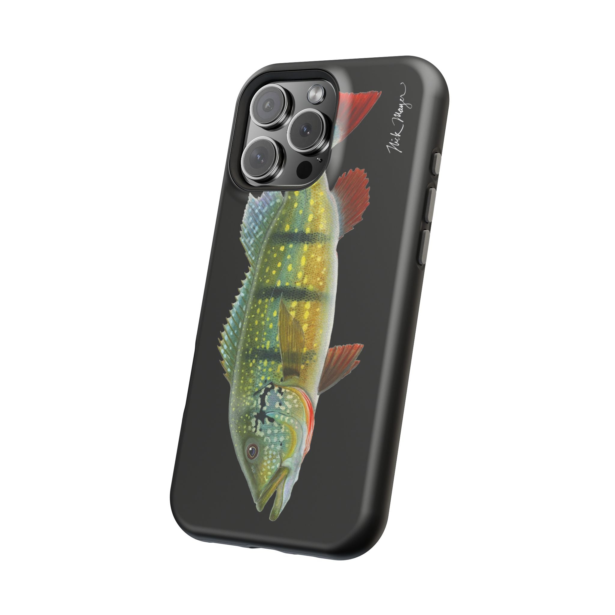 Peacock Bass MagSafe Black iPhone Case