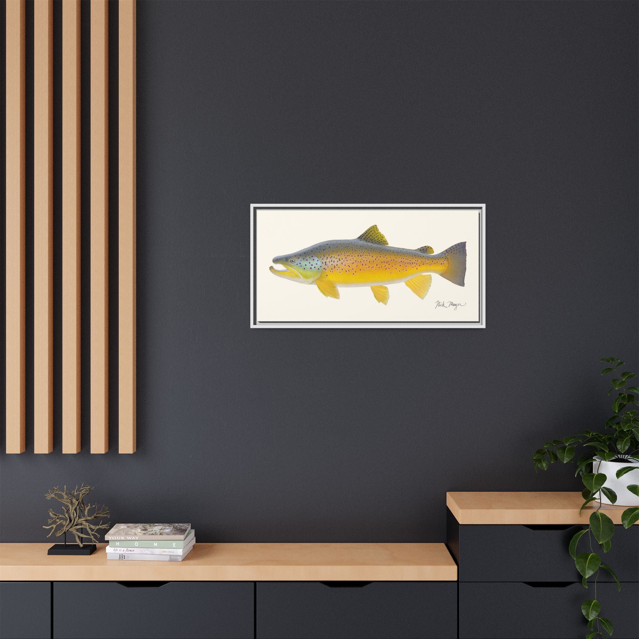 Brown Trout III Framed Canvas Print Printify