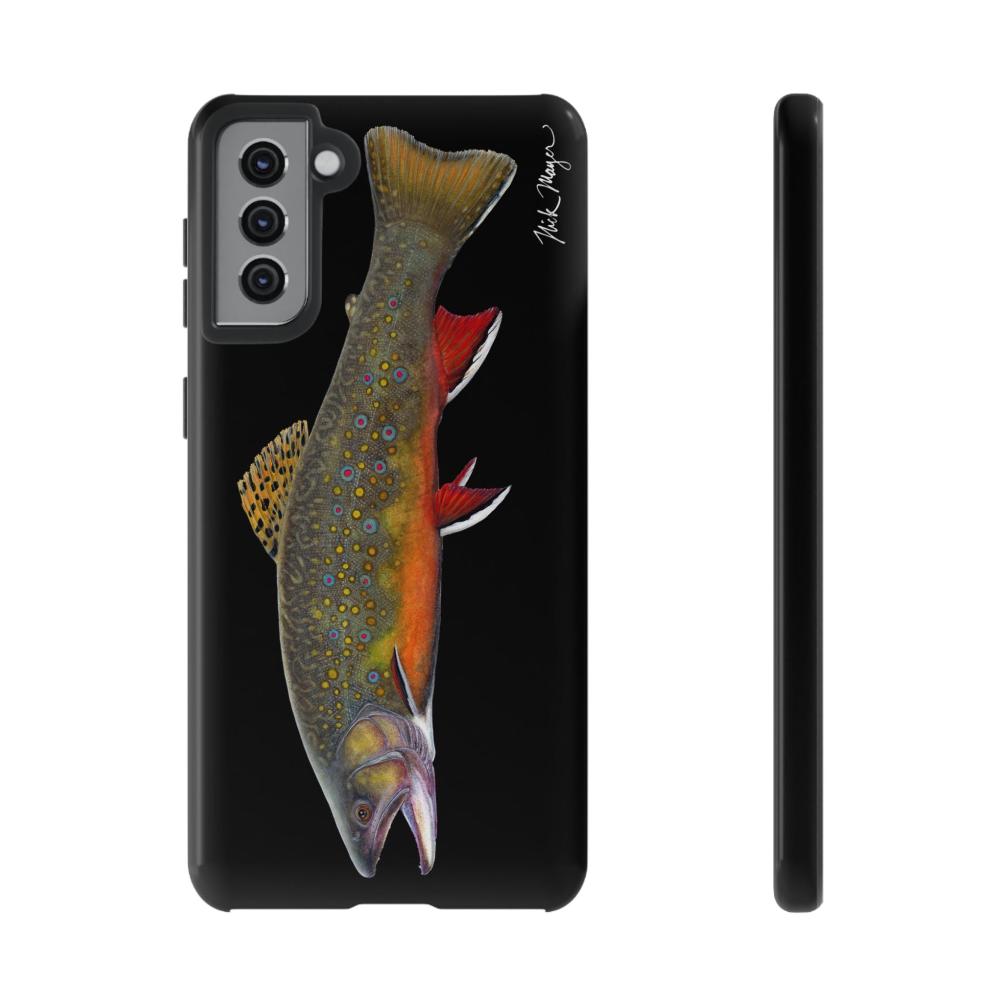 Brook Trout Black Phone Cases (Samsung) Printify