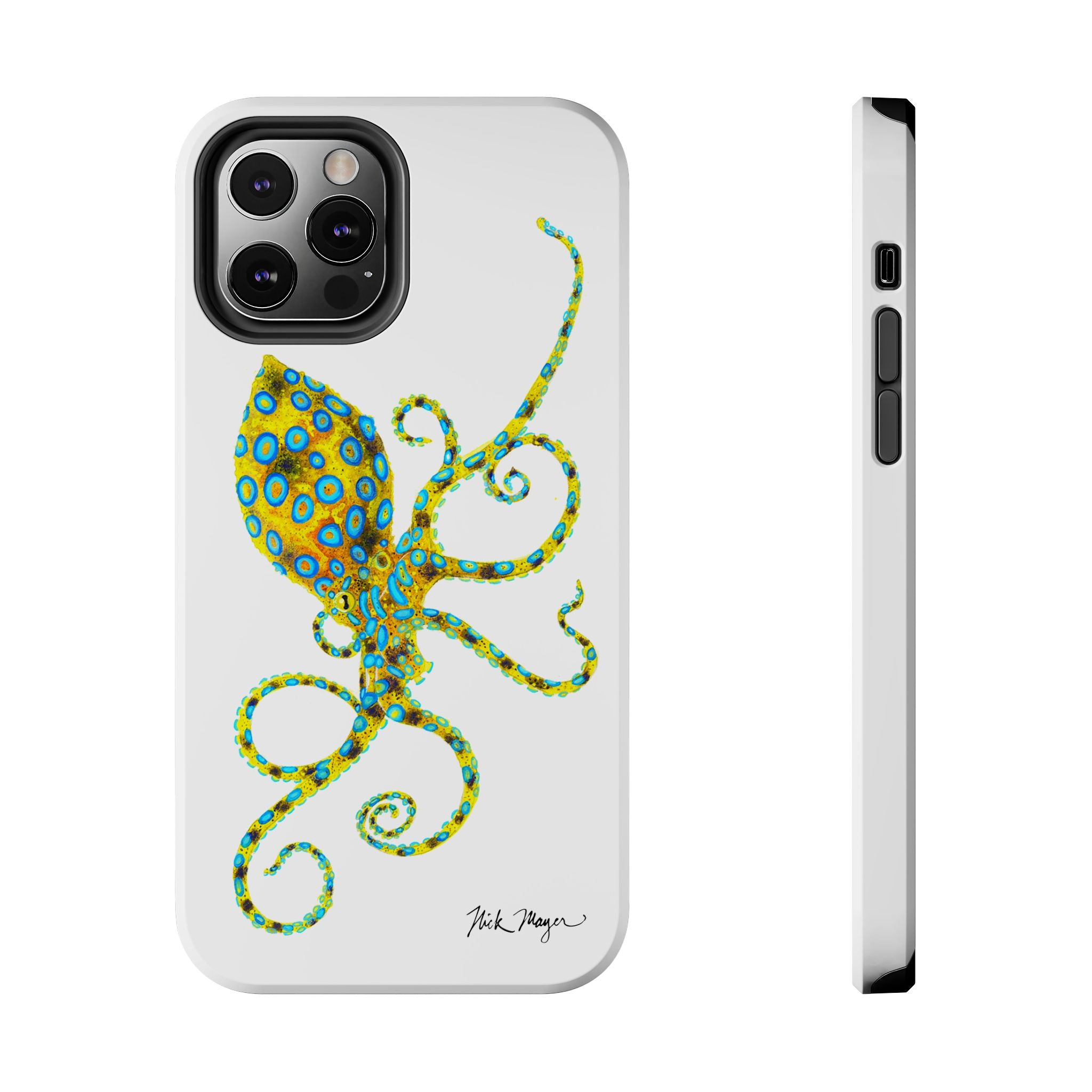 Blue Ringed Octopus White Phone Case (iPhone)