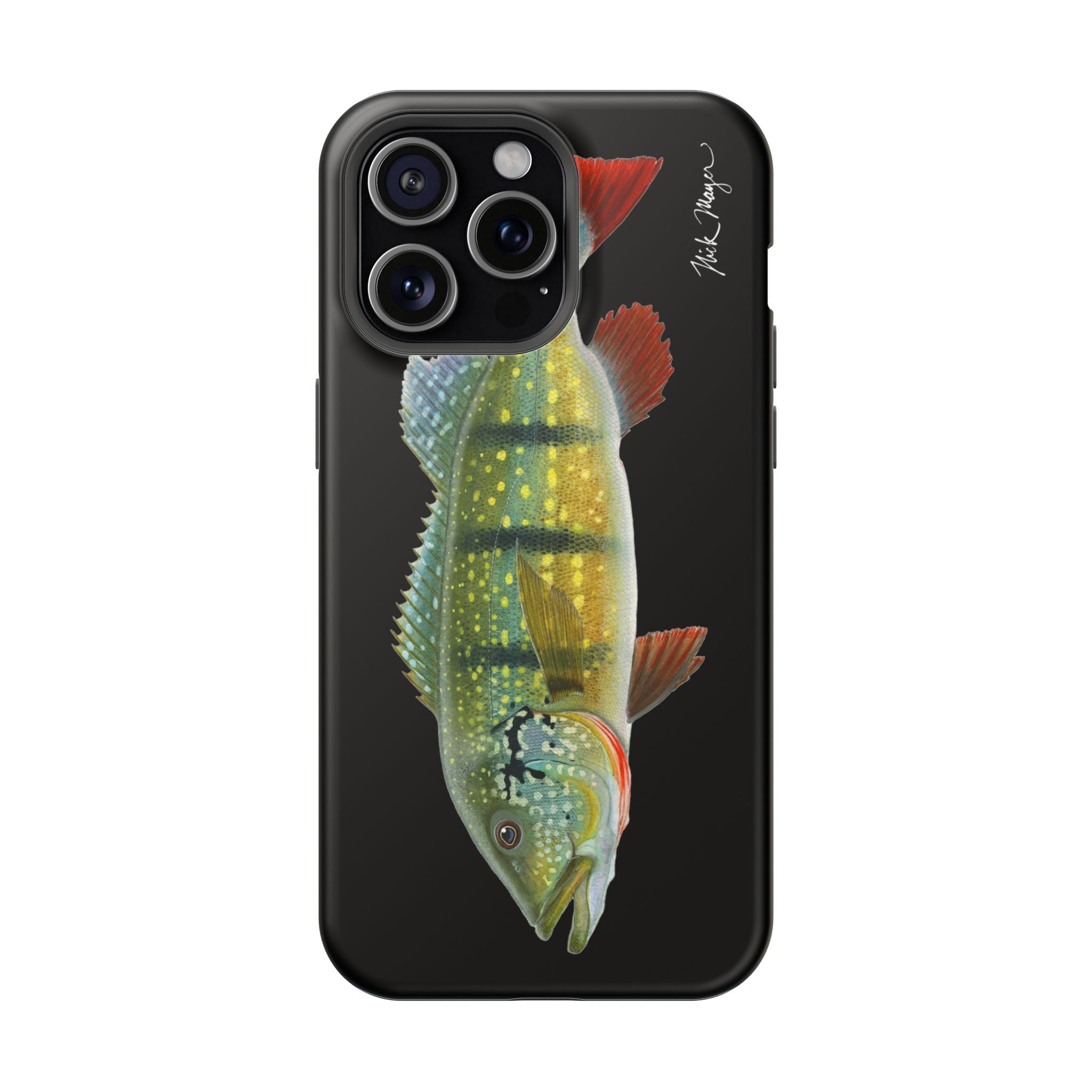 Peacock Bass MagSafe Black iPhone Case