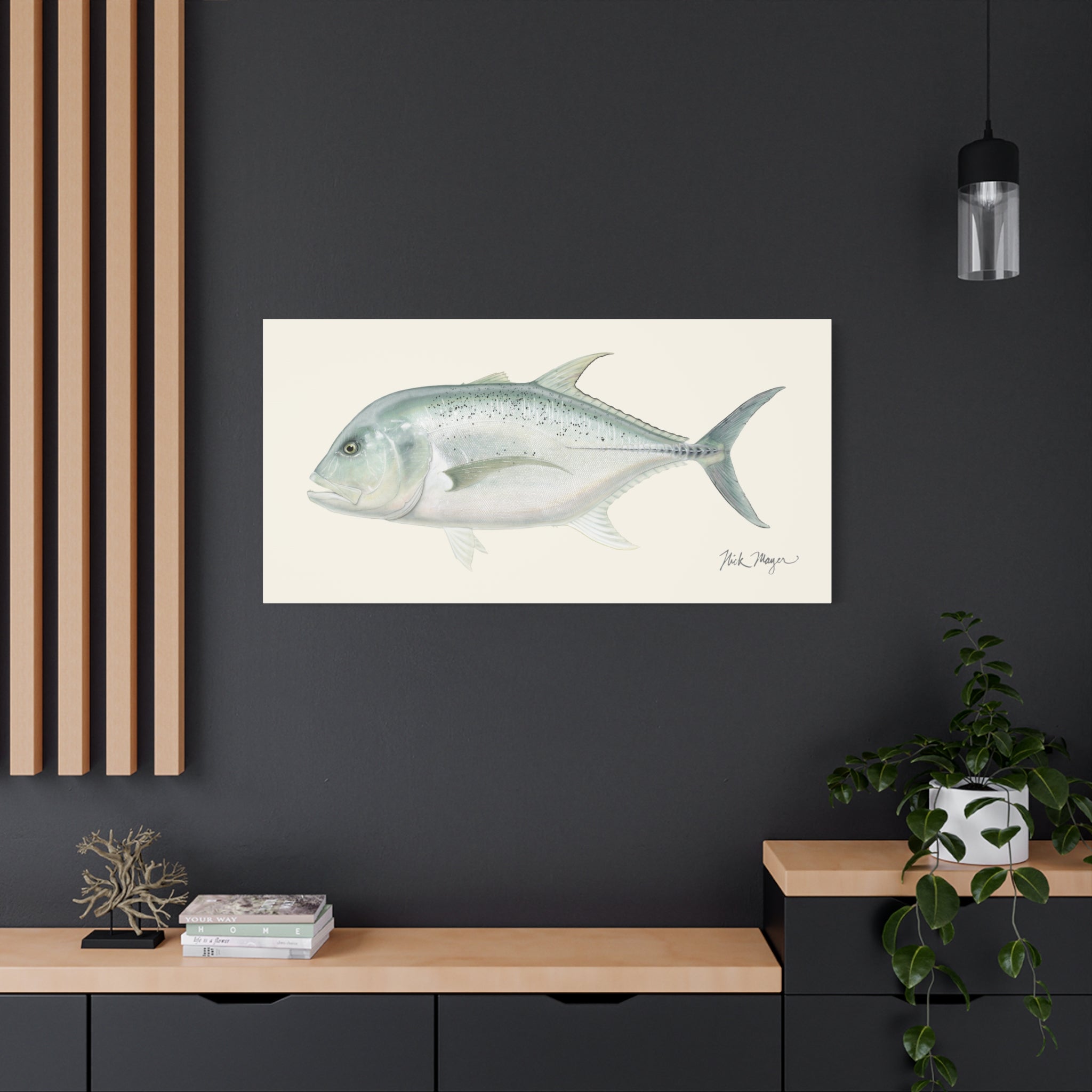 Boss Giant Trevally Canvas Print Printify