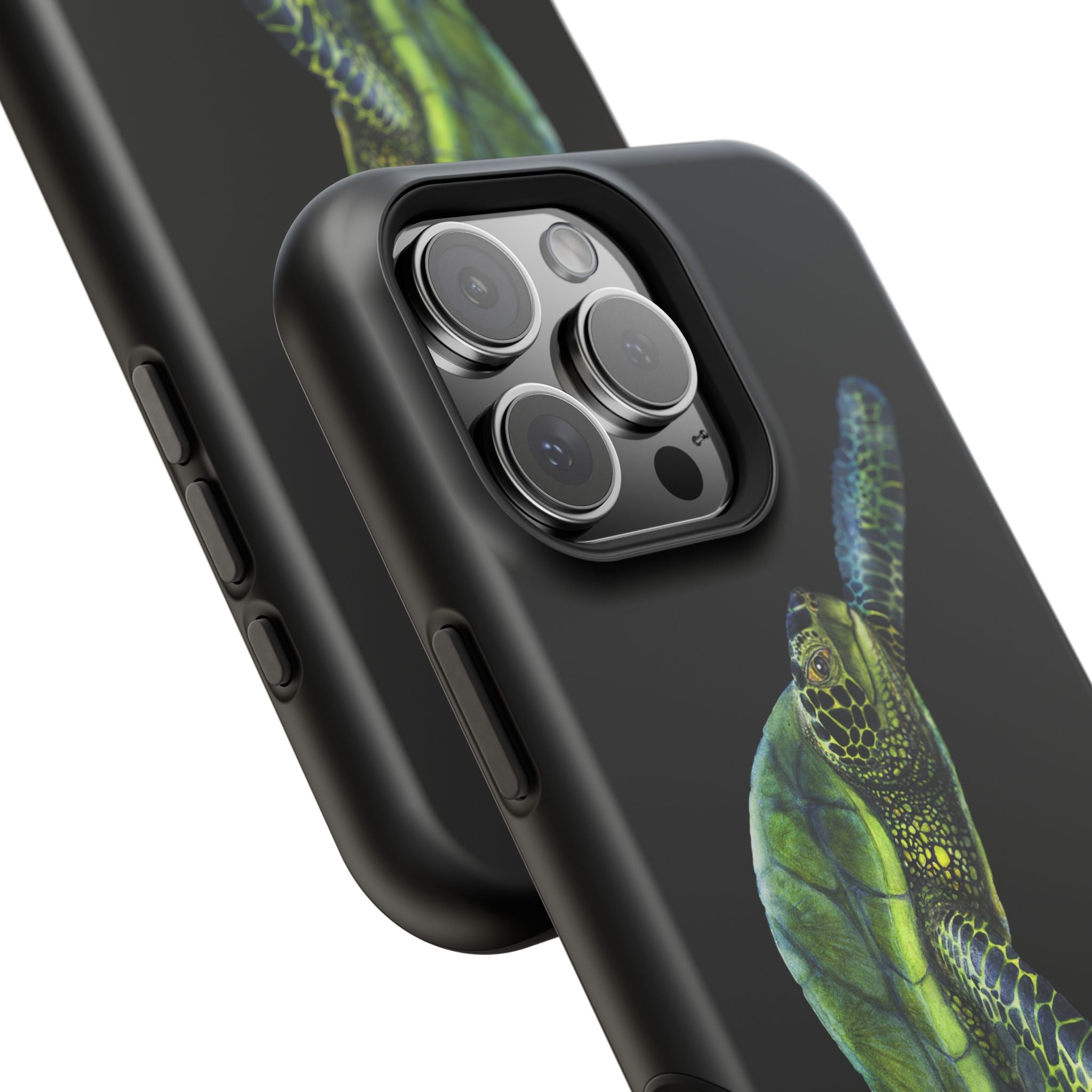 Green Sea Turtle MagSafe Black iPhone Case