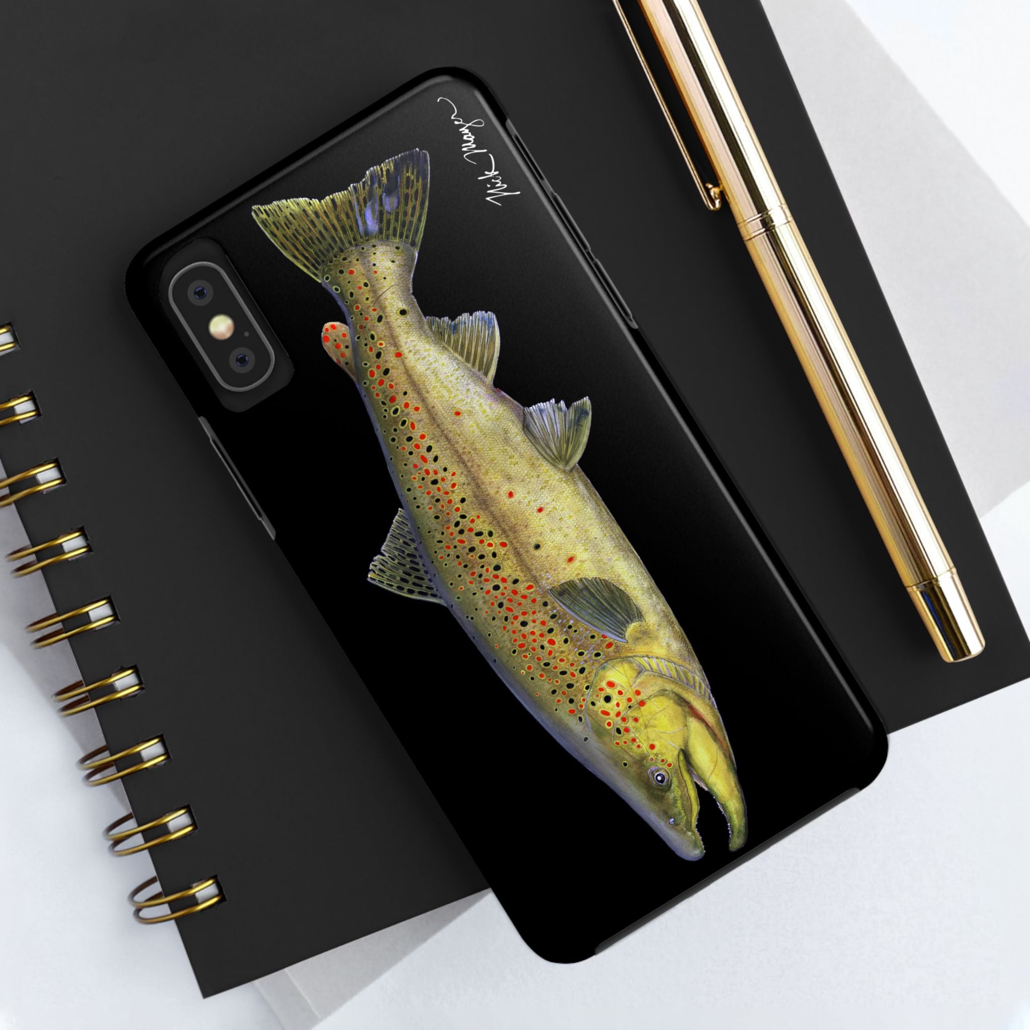 Brown Trout Black Phone Case (iPhone)