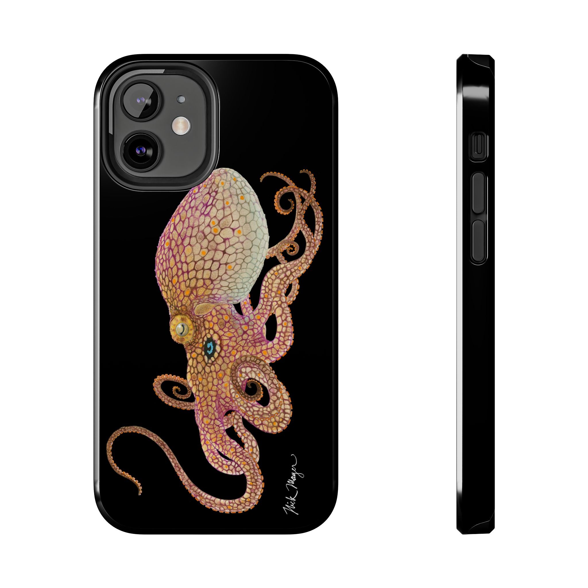Two Spot Octopus Black Phone Case (iPhone)